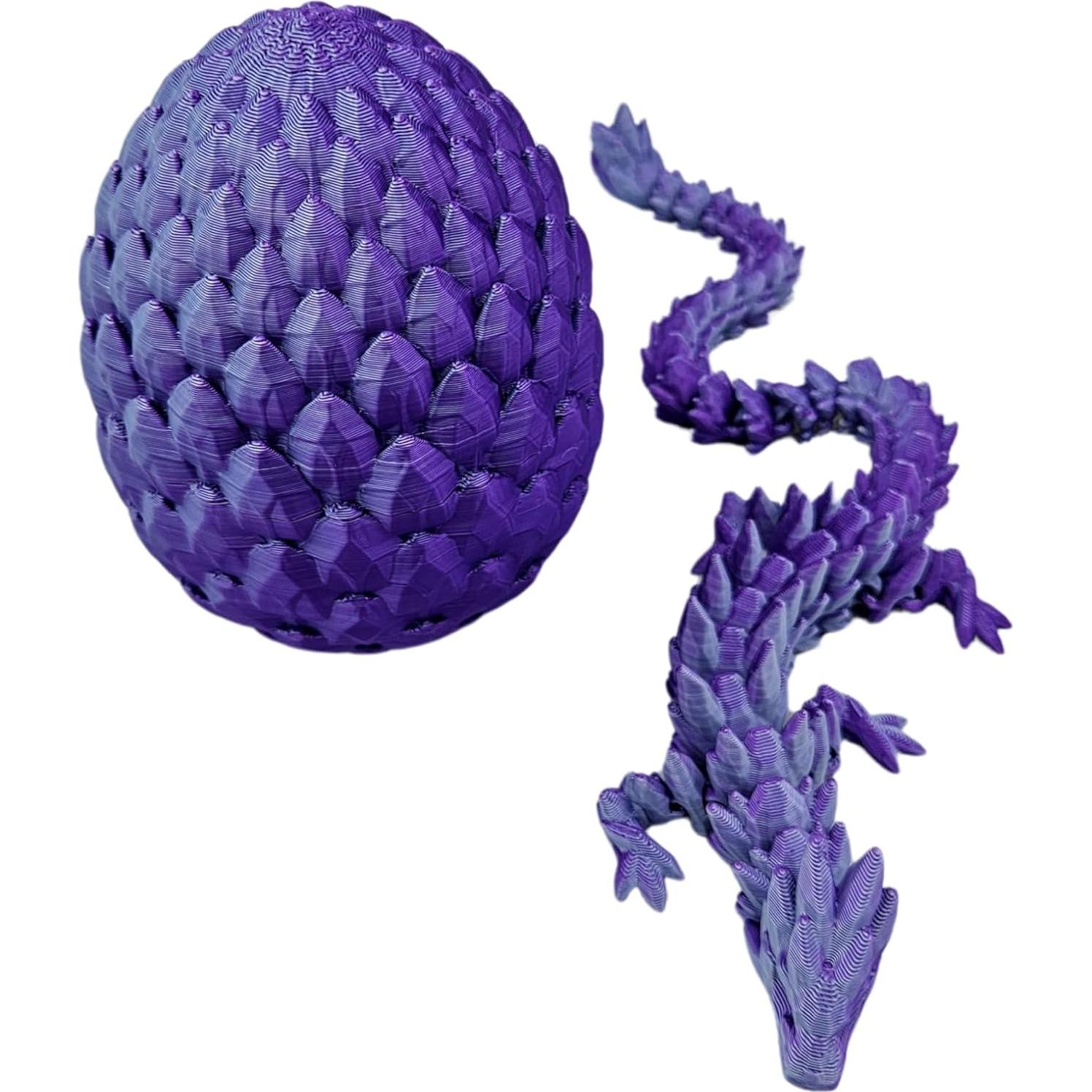 Huevo de Dragón Sorpresa 3D - Dragón Articulado Seda Morada