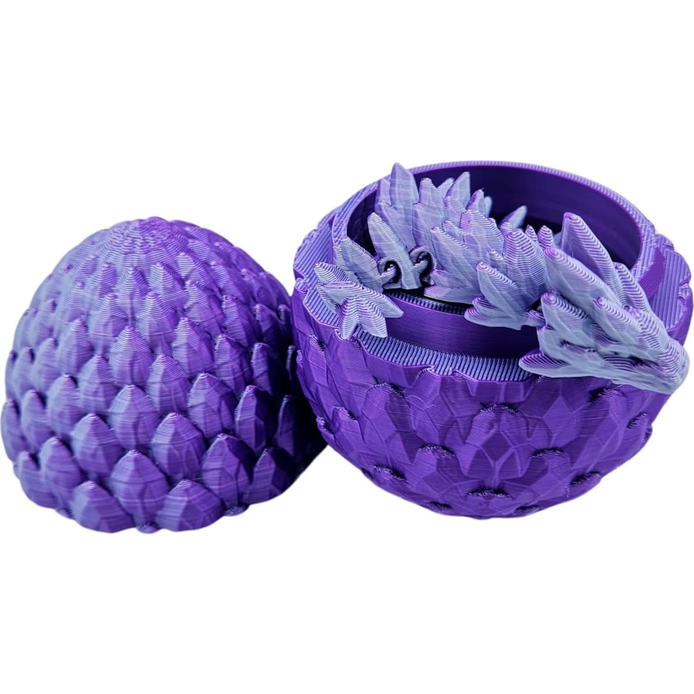 Huevo de Dragón Sorpresa 3D - Dragón Articulado Seda Morada