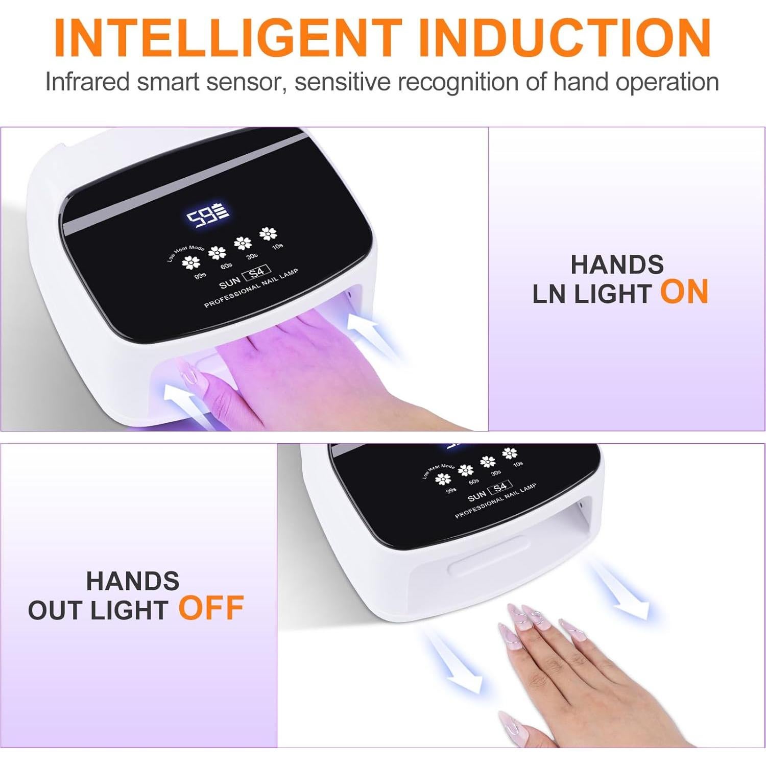 Lámpara de Uñas Inalámbrica ANYINS 288W UV LED 8 Horas