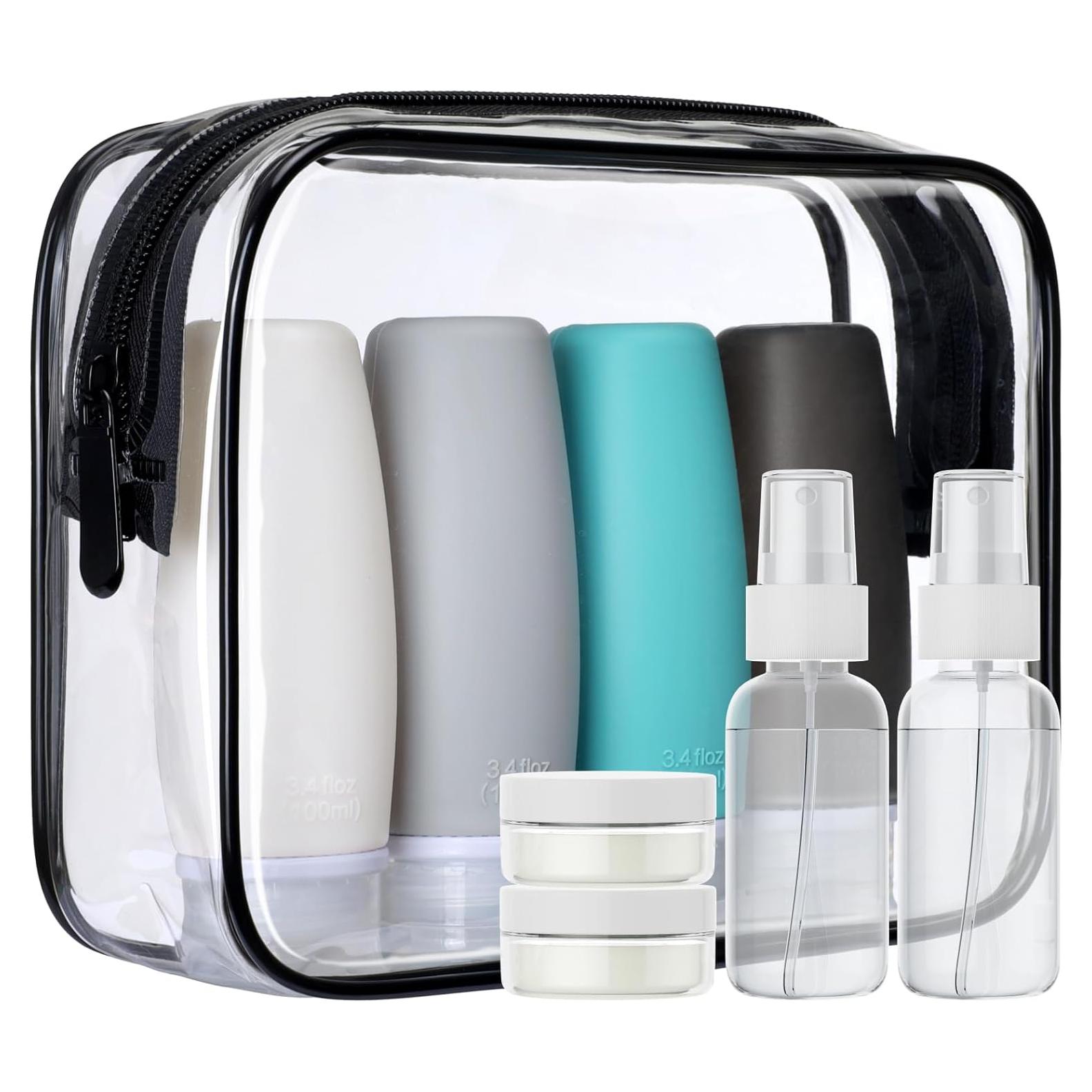 Bolsa de Aseo TSA PACKISM con 8 Botellas Silicona 100ml