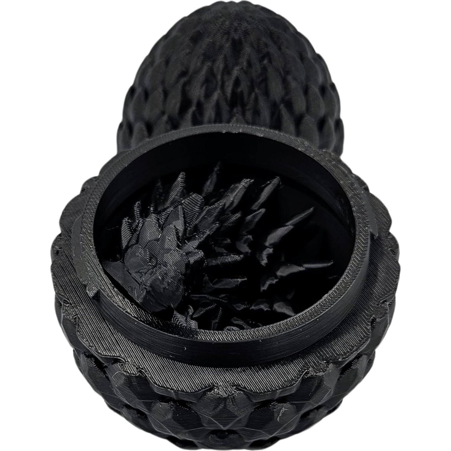 Huevo Dragón Sorpresa 3D - Dragón Articulado Negro 33 cm