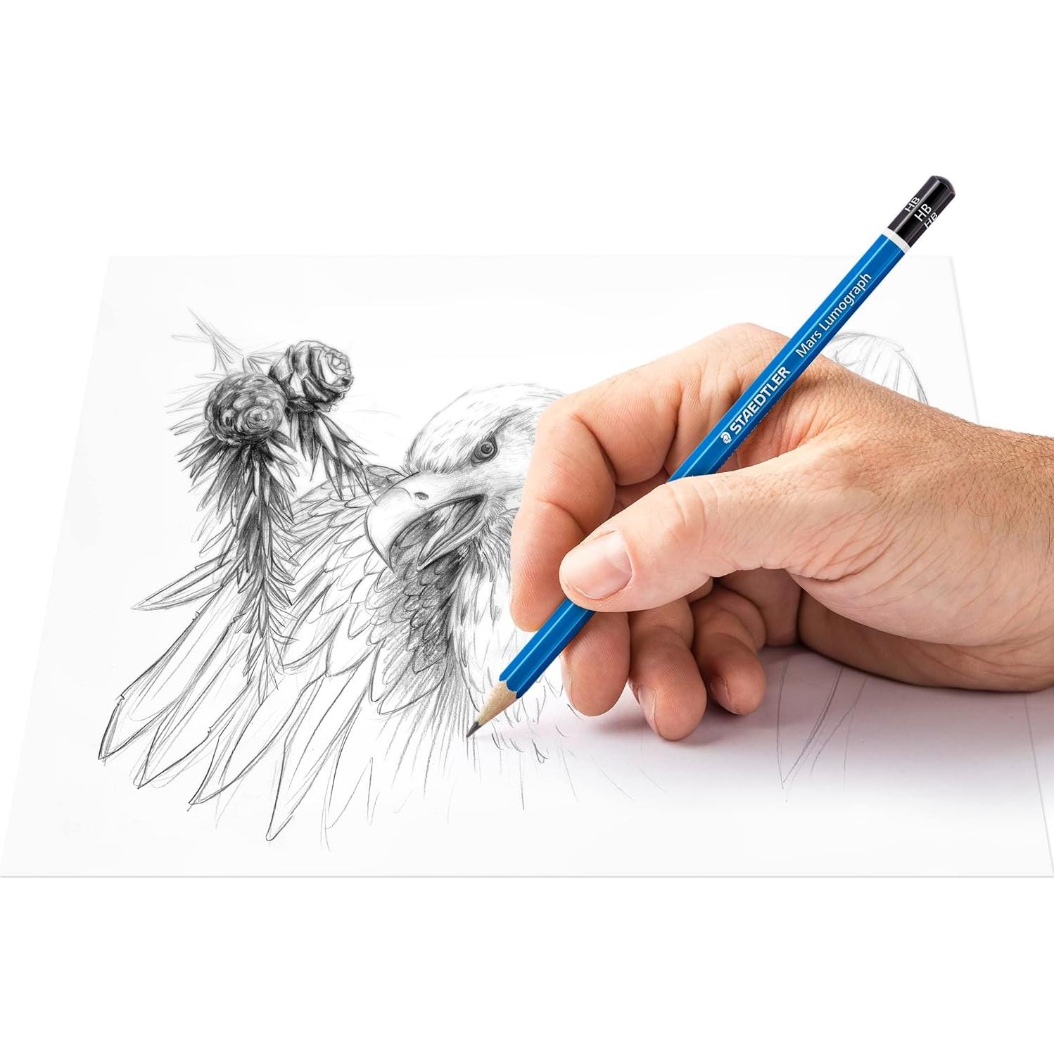 Set de bocetos Staedtler Mars Lumograph 8 piezas con borrador y sacapuntas