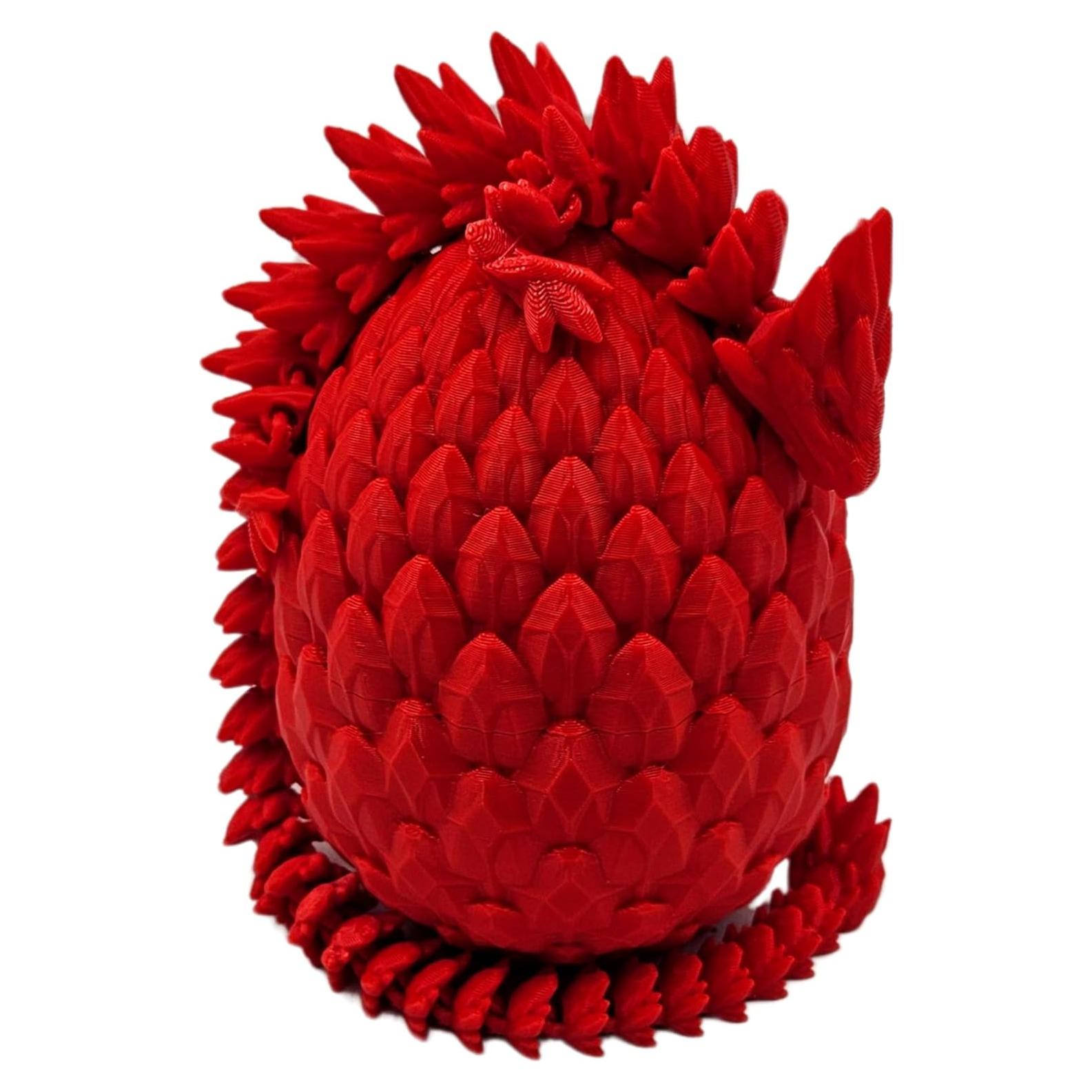 Huevo de Dragón Sorpresa 3D - Dragón Articulado Rojo