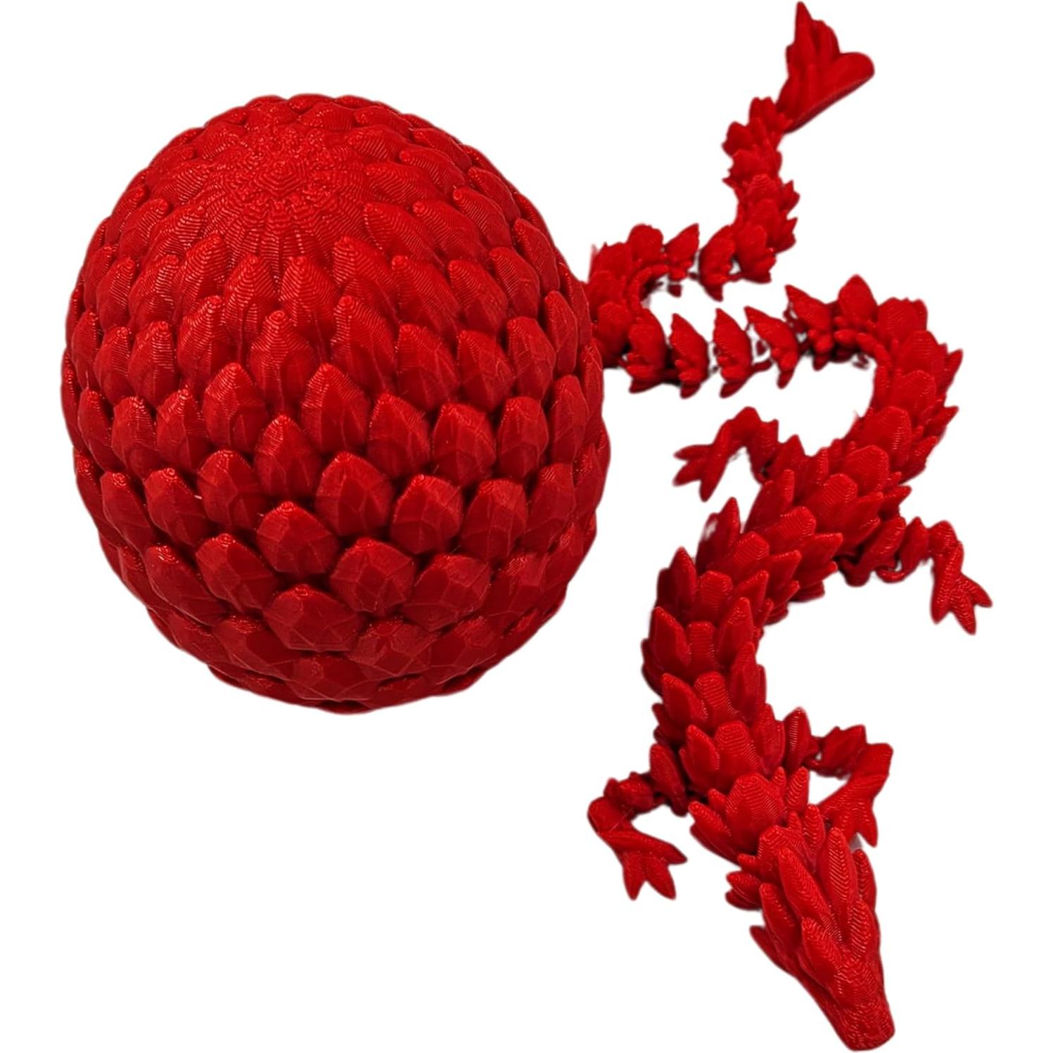 Huevo de Dragón Sorpresa 3D - Dragón Articulado Rojo