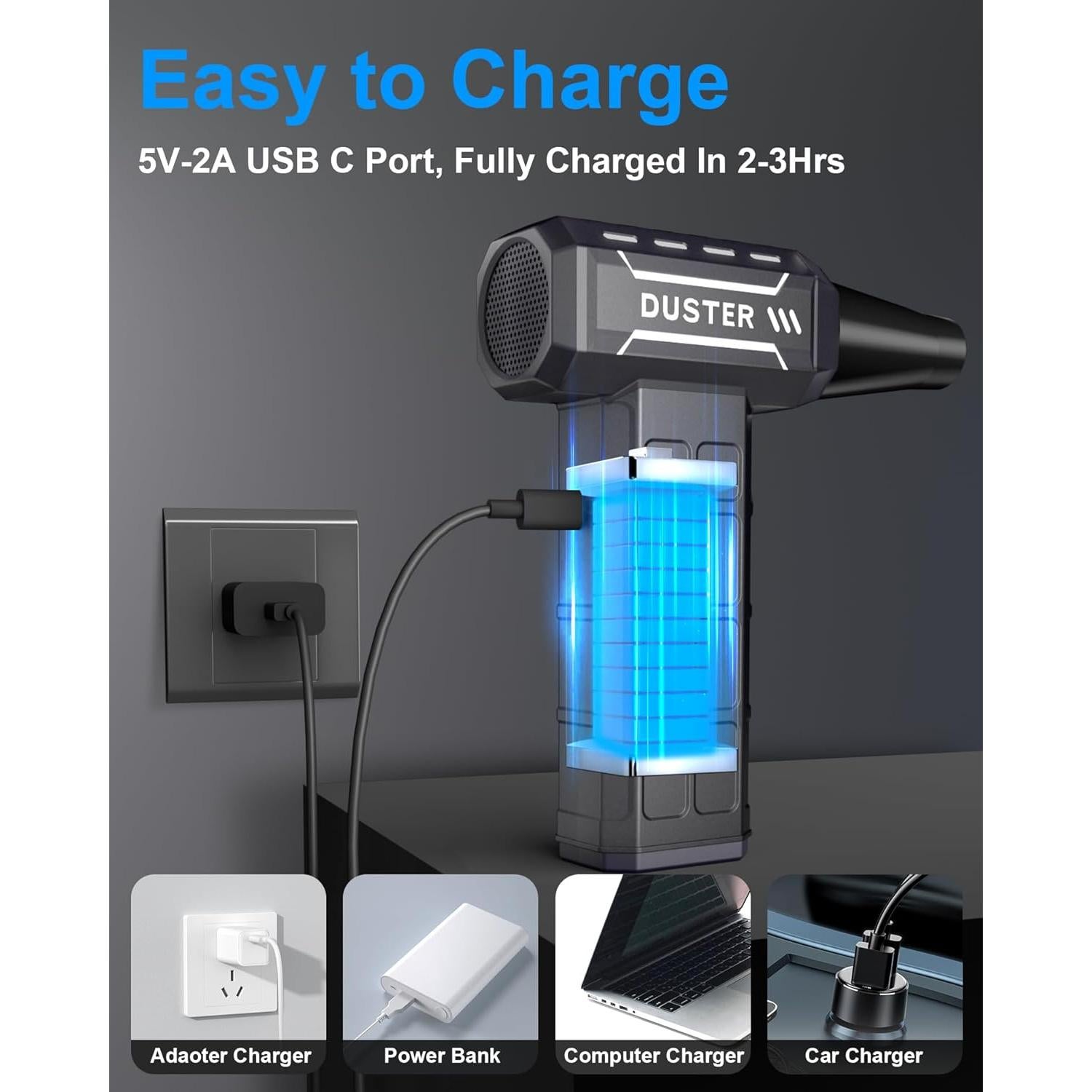 Soplador de Aire Comprimido EOUMJE W08 Recargable 230g