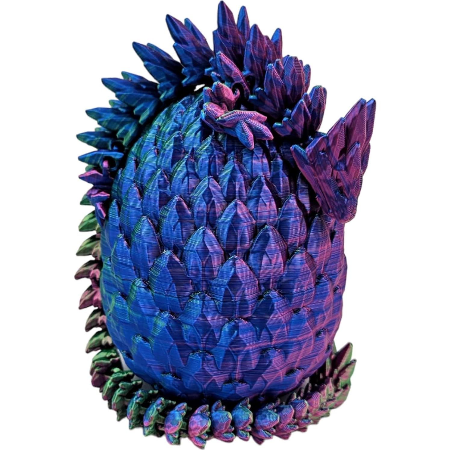 Huevo de Dragón Sorpresa 3D - Dragón Articulado Azul Verde