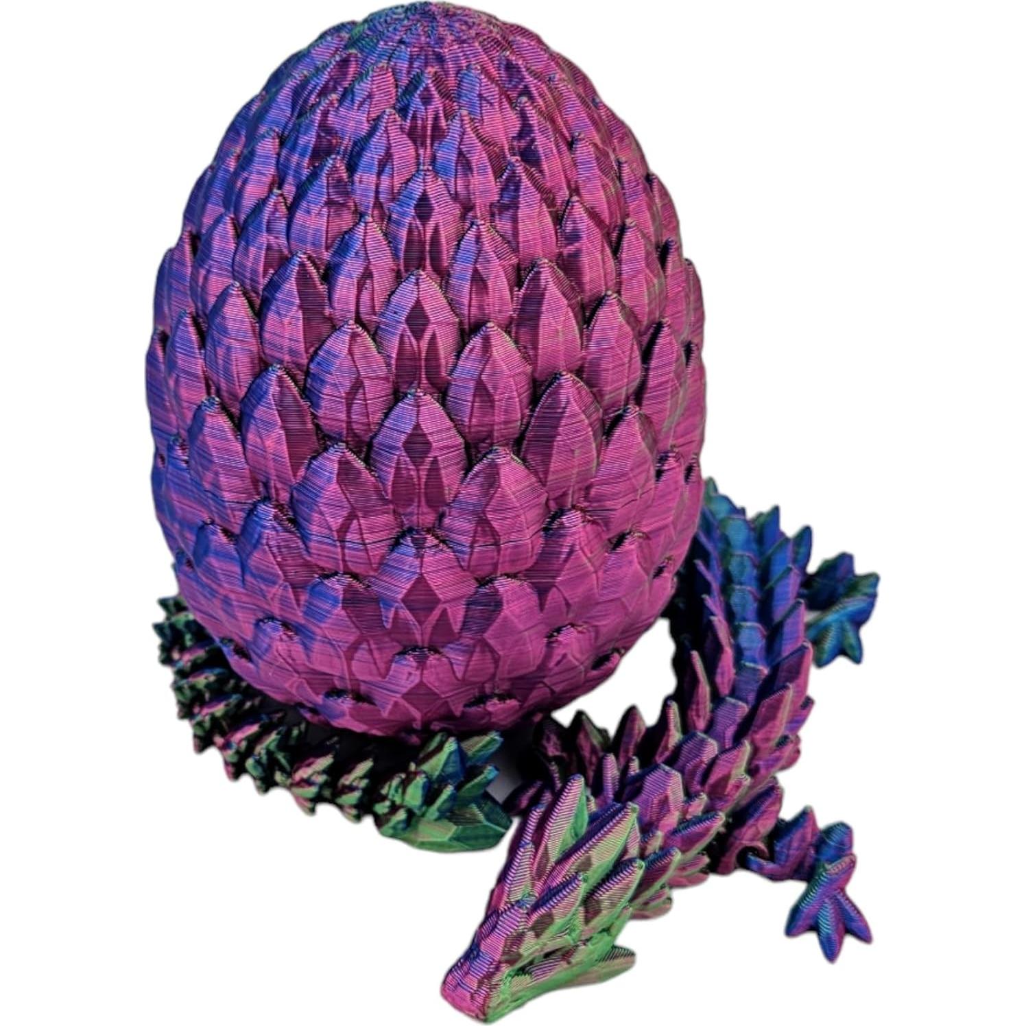 Huevo de Dragón Sorpresa 3D - Dragón Articulado Azul Verde