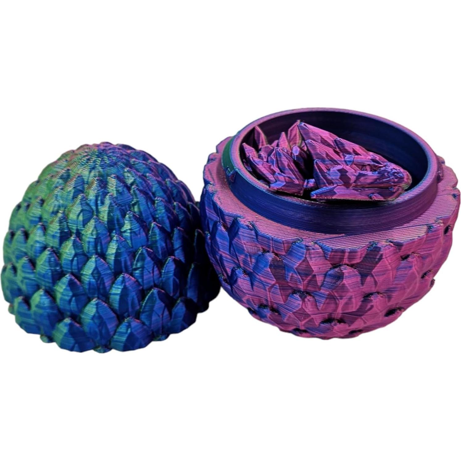 Huevo de Dragón Sorpresa 3D - Dragón Articulado Azul Verde