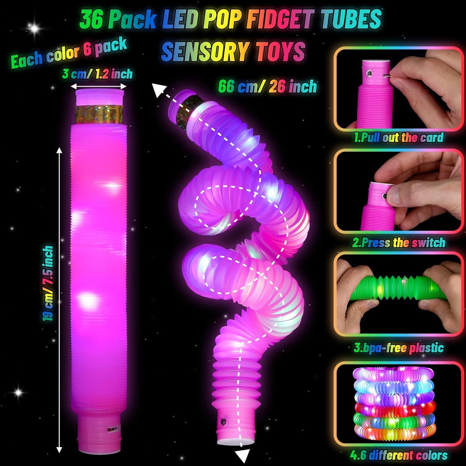 76 Piezas Tubos Brillantes y Gafas LED Oleitodh - Juguetes de Fiesta