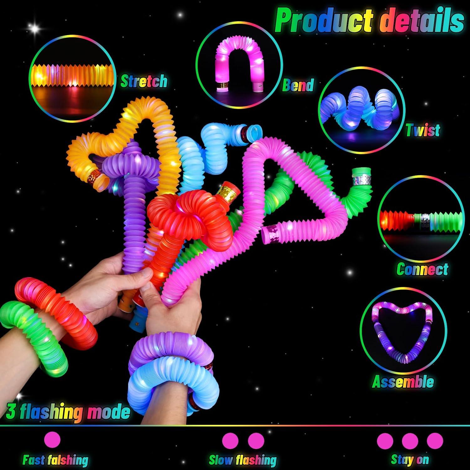 76 Piezas Tubos Brillantes y Gafas LED Oleitodh - Juguetes de Fiesta