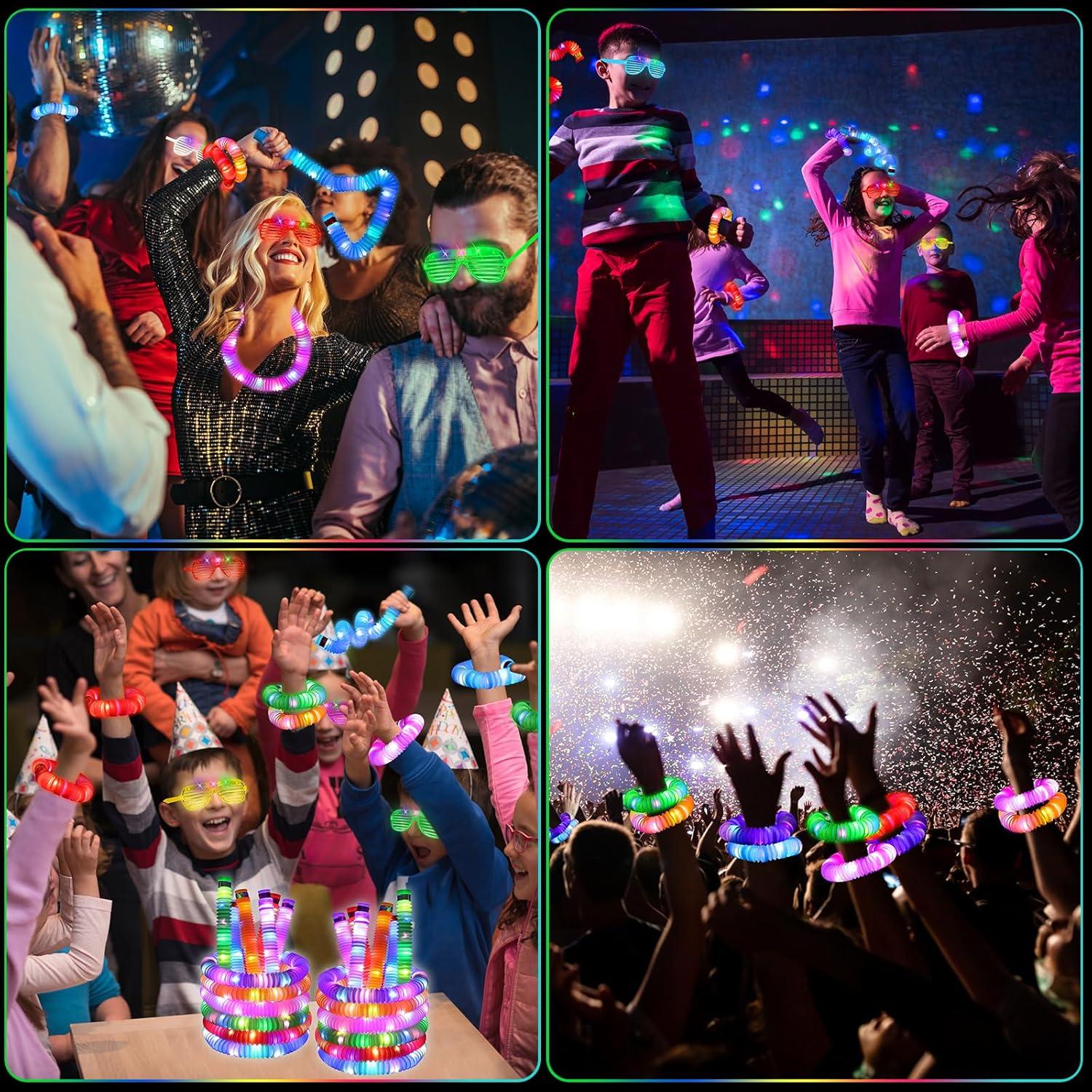 76 Piezas Tubos Brillantes y Gafas LED Oleitodh - Juguetes de Fiesta
