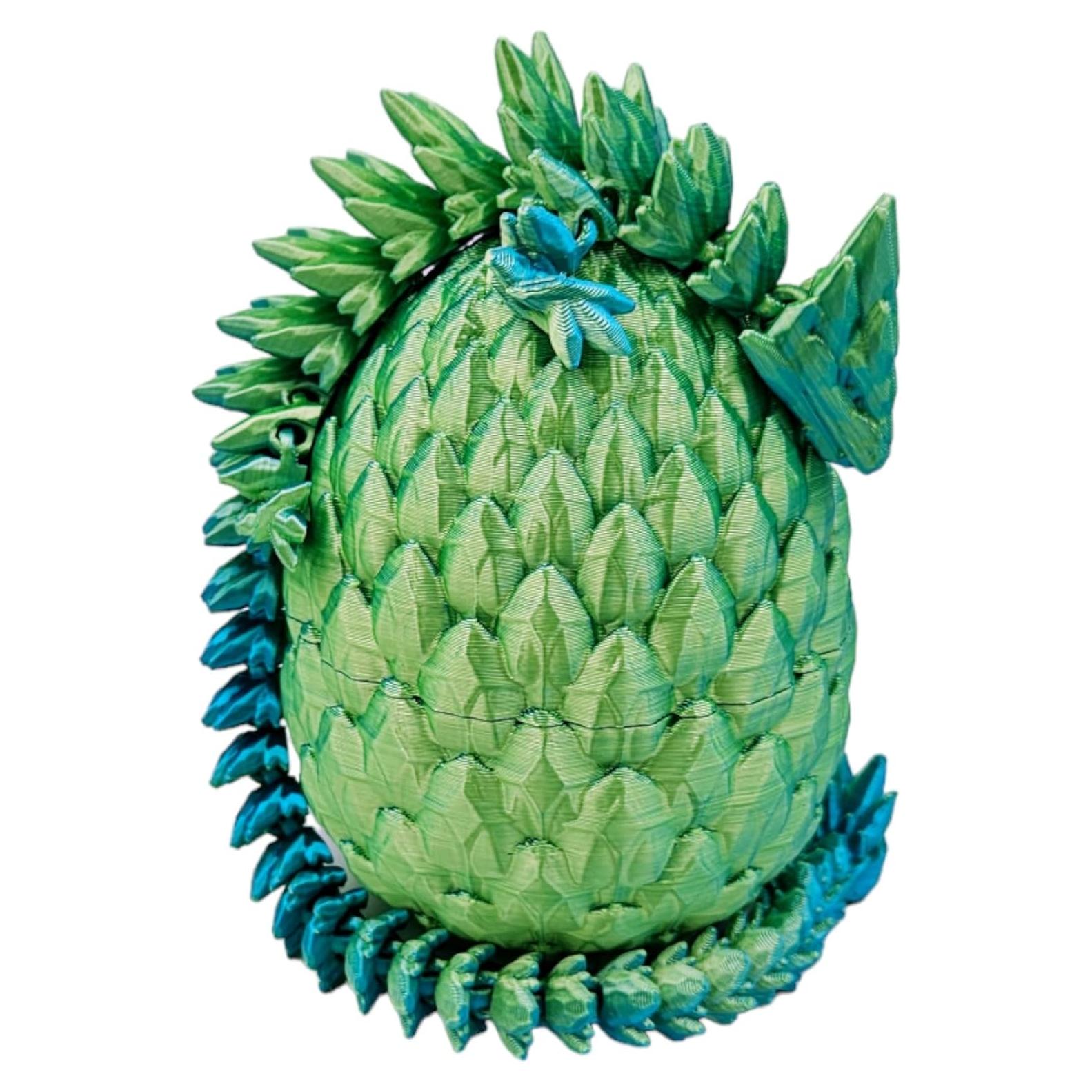 Huevo de Dragón Sorpresa 3D - Dragón Articulado Azul Amarillo