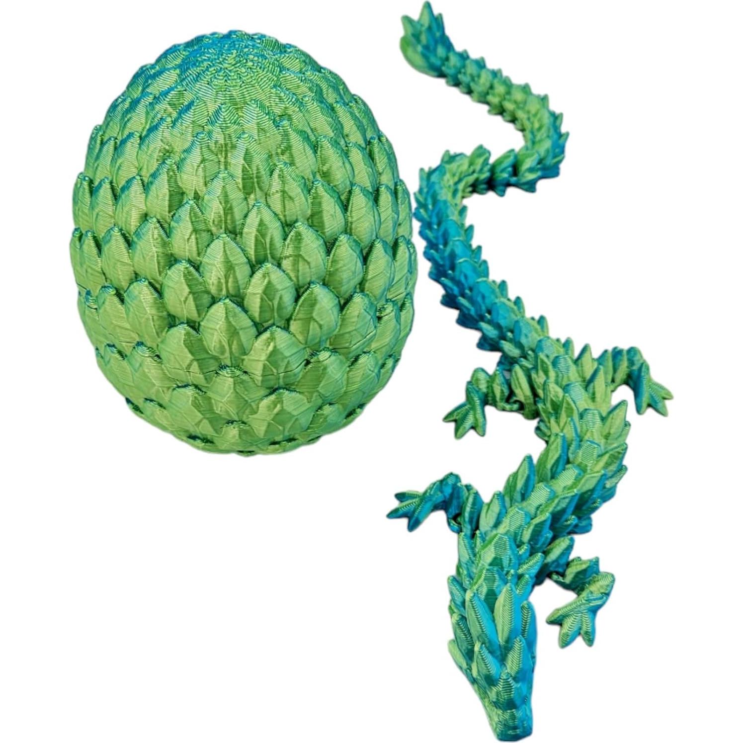 Huevo de Dragón Sorpresa 3D - Dragón Articulado Azul Amarillo