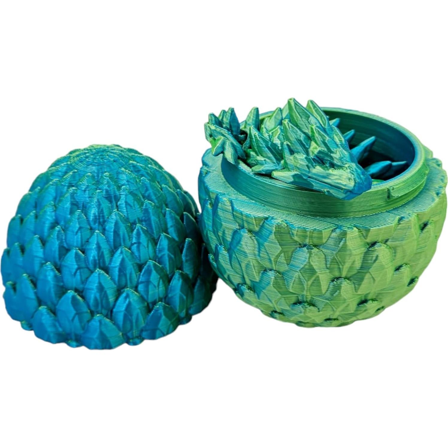 Huevo de Dragón Sorpresa 3D - Dragón Articulado Azul Amarillo