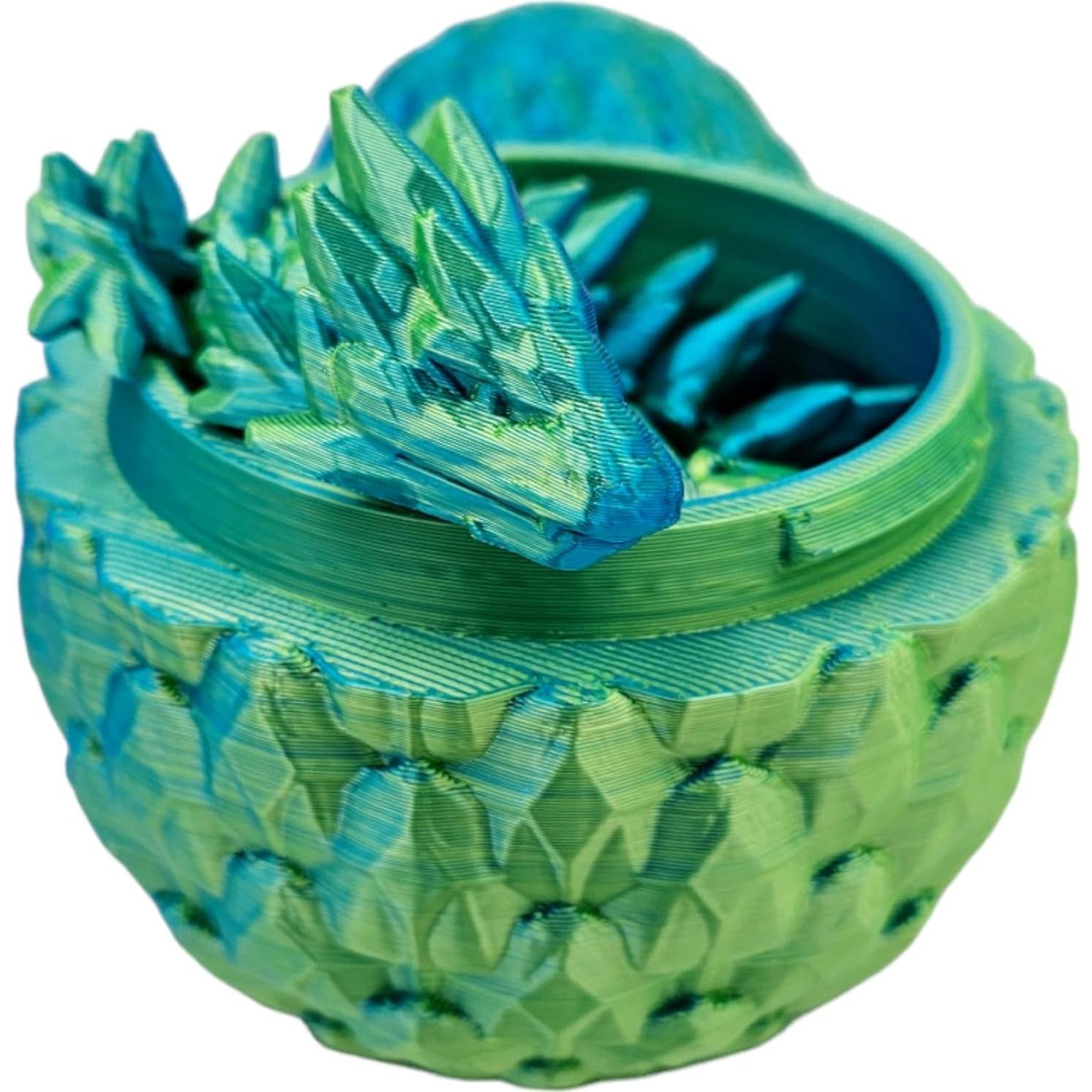 Huevo de Dragón Sorpresa 3D - Dragón Articulado Azul Amarillo