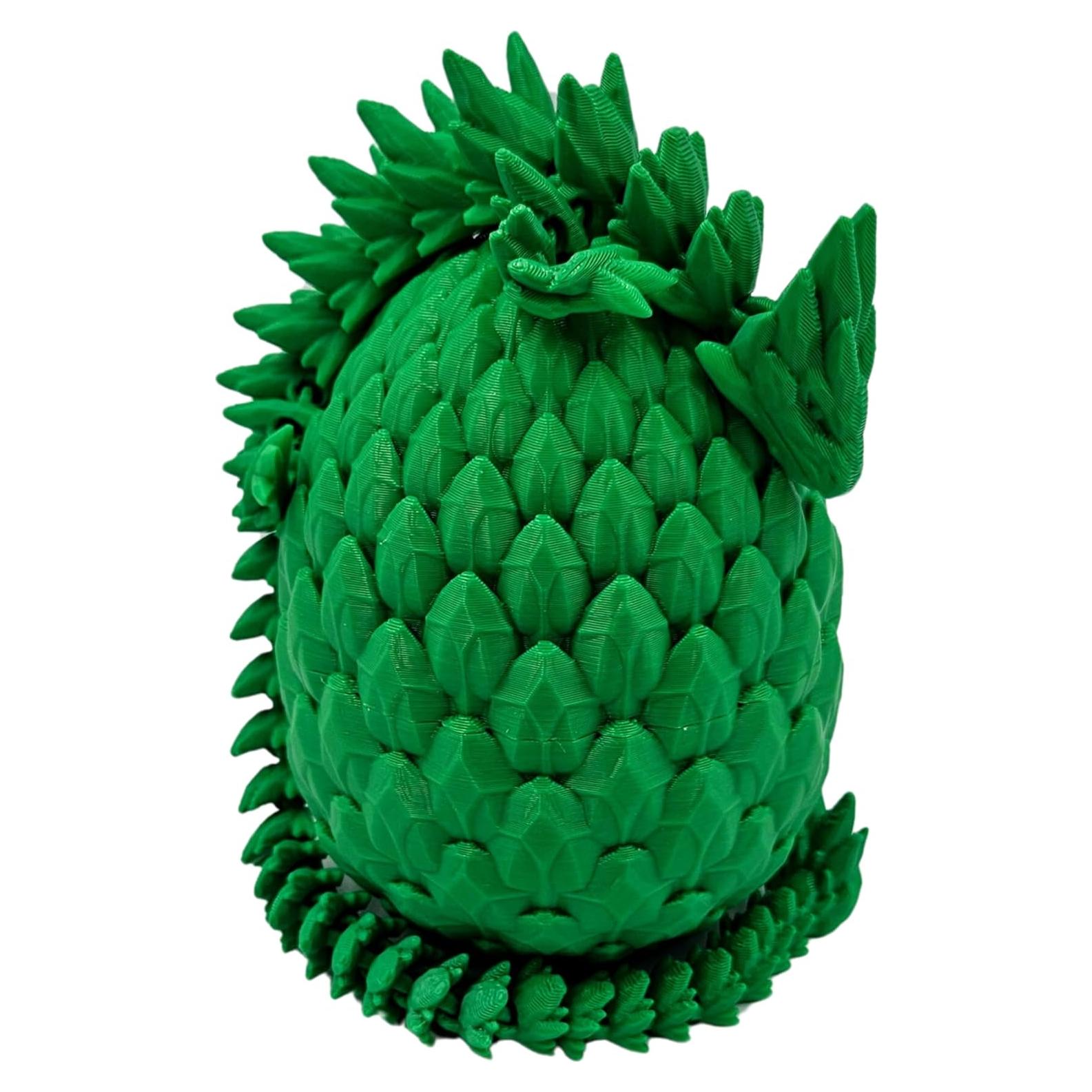 Huevo Dragón Sorpresa 3D 33 cm Verde - Articulado y Suave