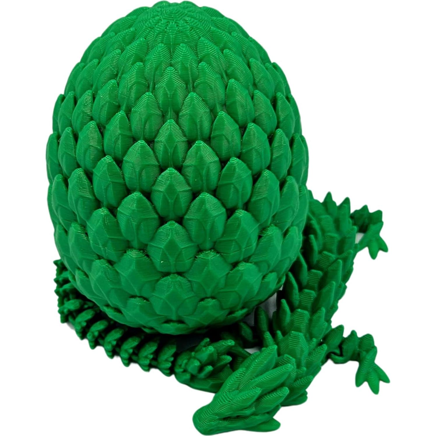 Huevo Dragón Sorpresa 3D 33 cm Verde - Articulado y Suave