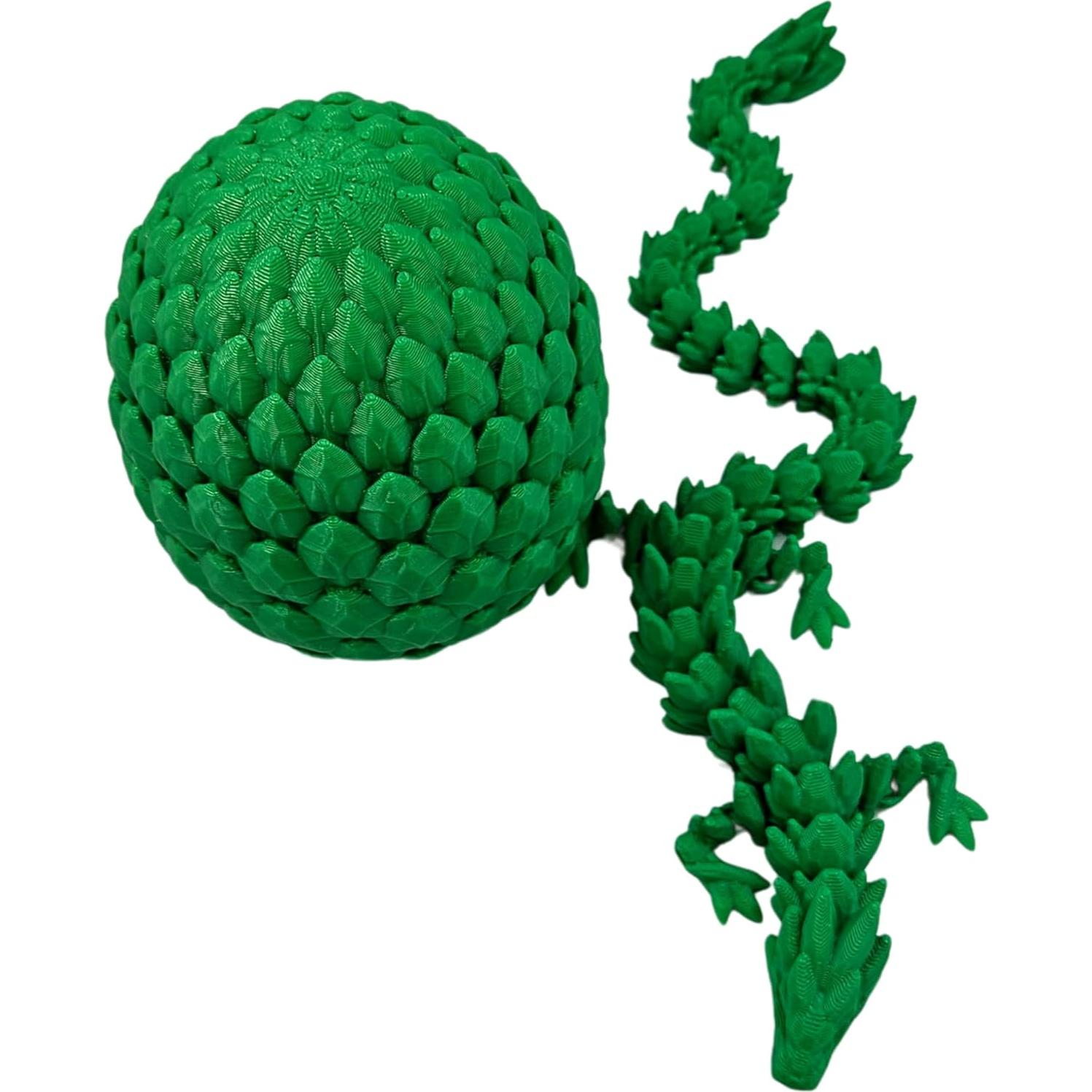 Huevo Dragón Sorpresa 3D 33 cm Verde - Articulado y Suave