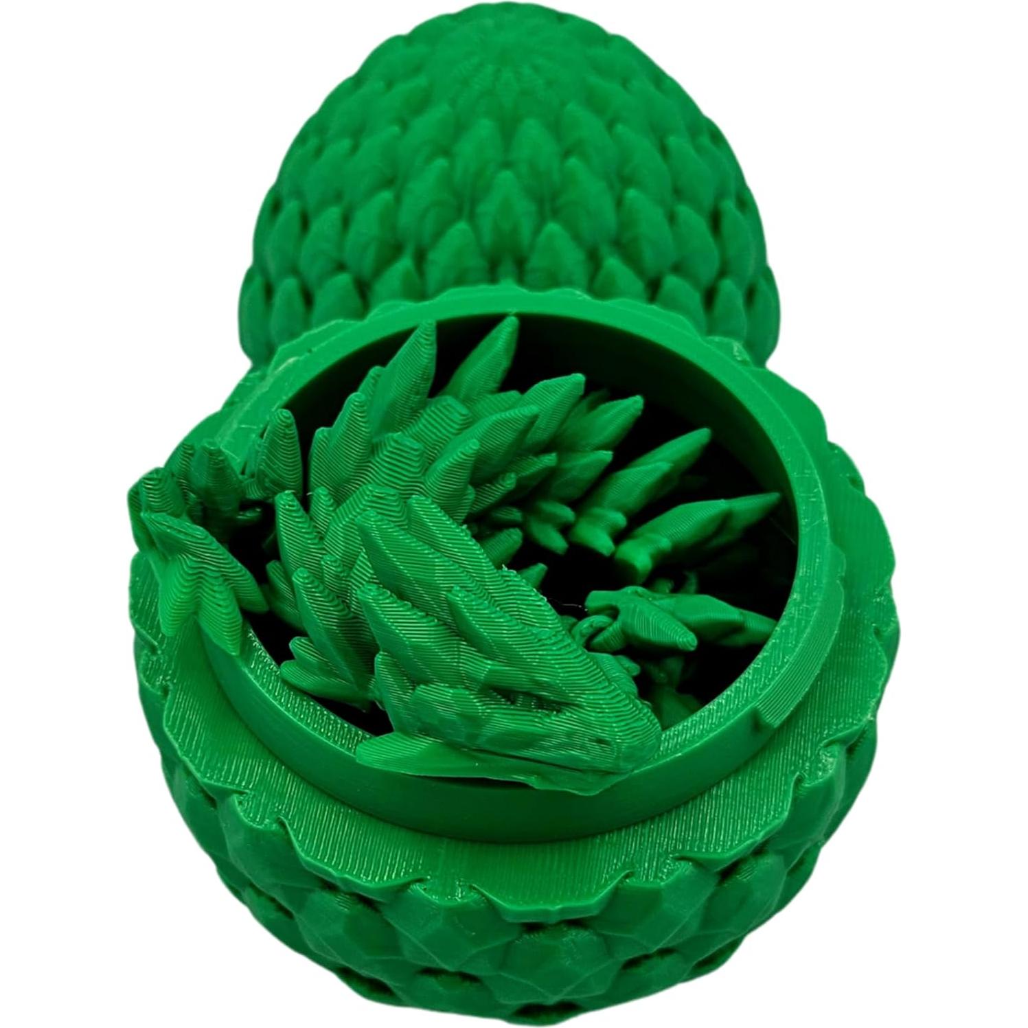 Huevo Dragón Sorpresa 3D 33 cm Verde - Articulado y Suave