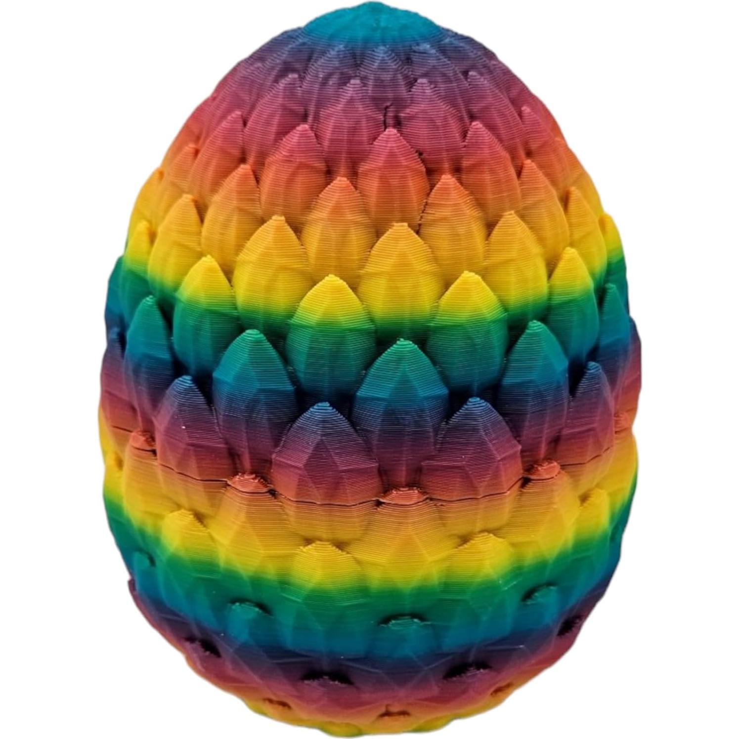 Huevo de Dragón Articulado 3D - Dragón de Gema Arcoíris