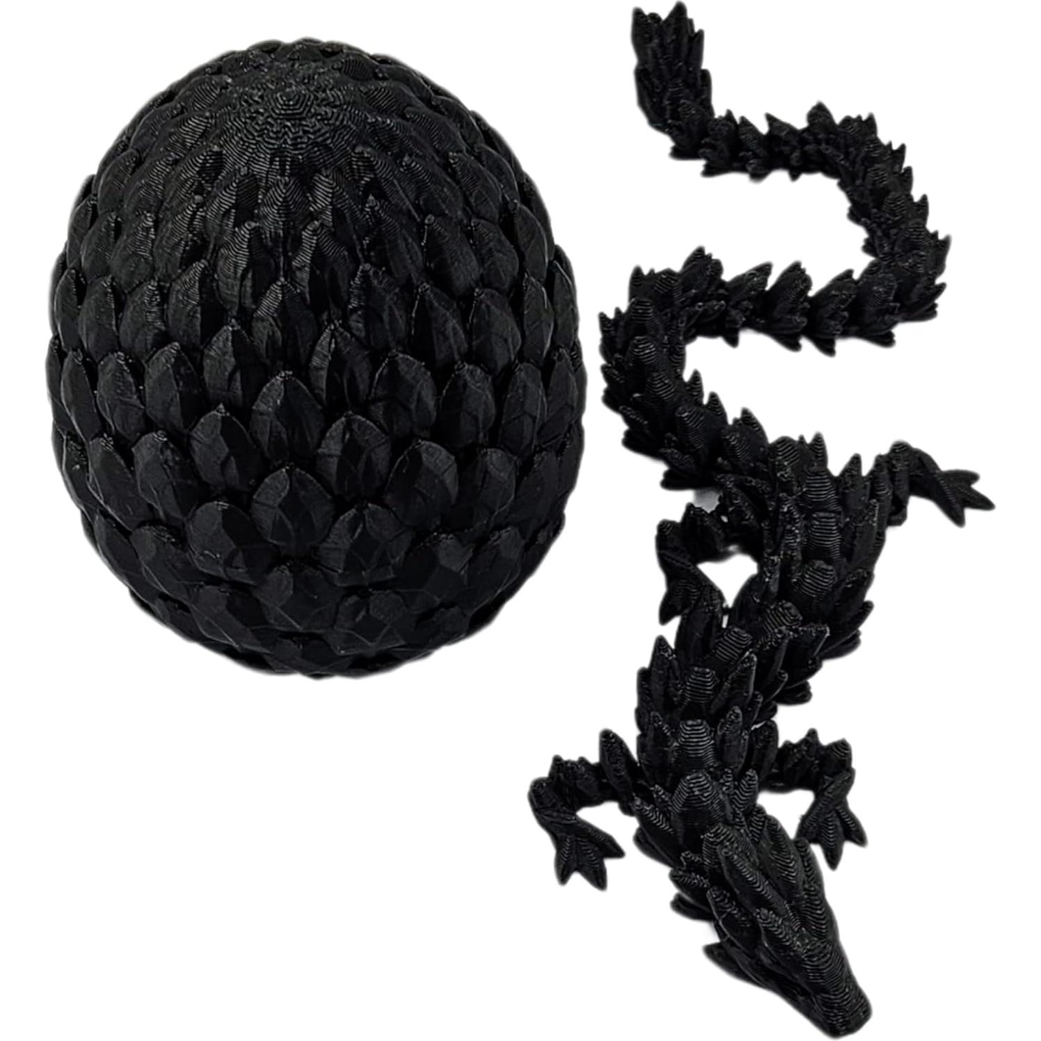 Huevo de Dragón Sorpresa 3D - Dragón Articulado Negro