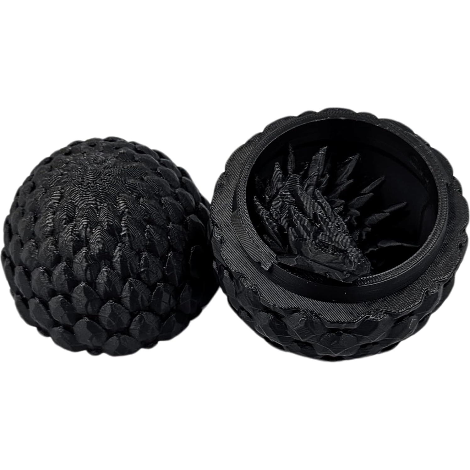 Huevo Dragón Sorpresa 3D - Dragón Articulado Negro 33 cm