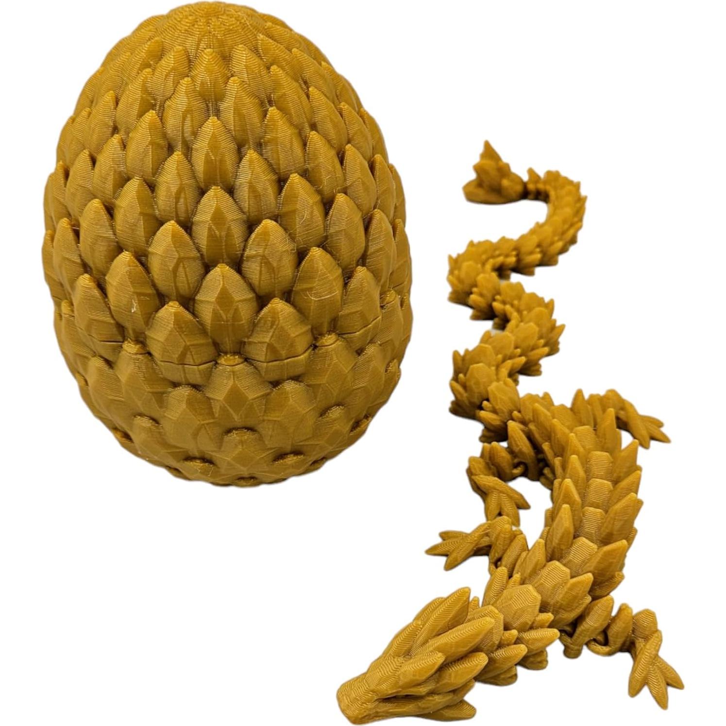 Huevo de Dragón Sorpresa 3D - Dragón Articulado Oro