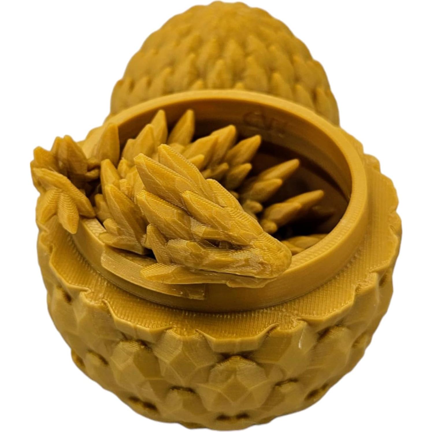 Huevo de Dragón Sorpresa 3D - Dragón Articulado Oro