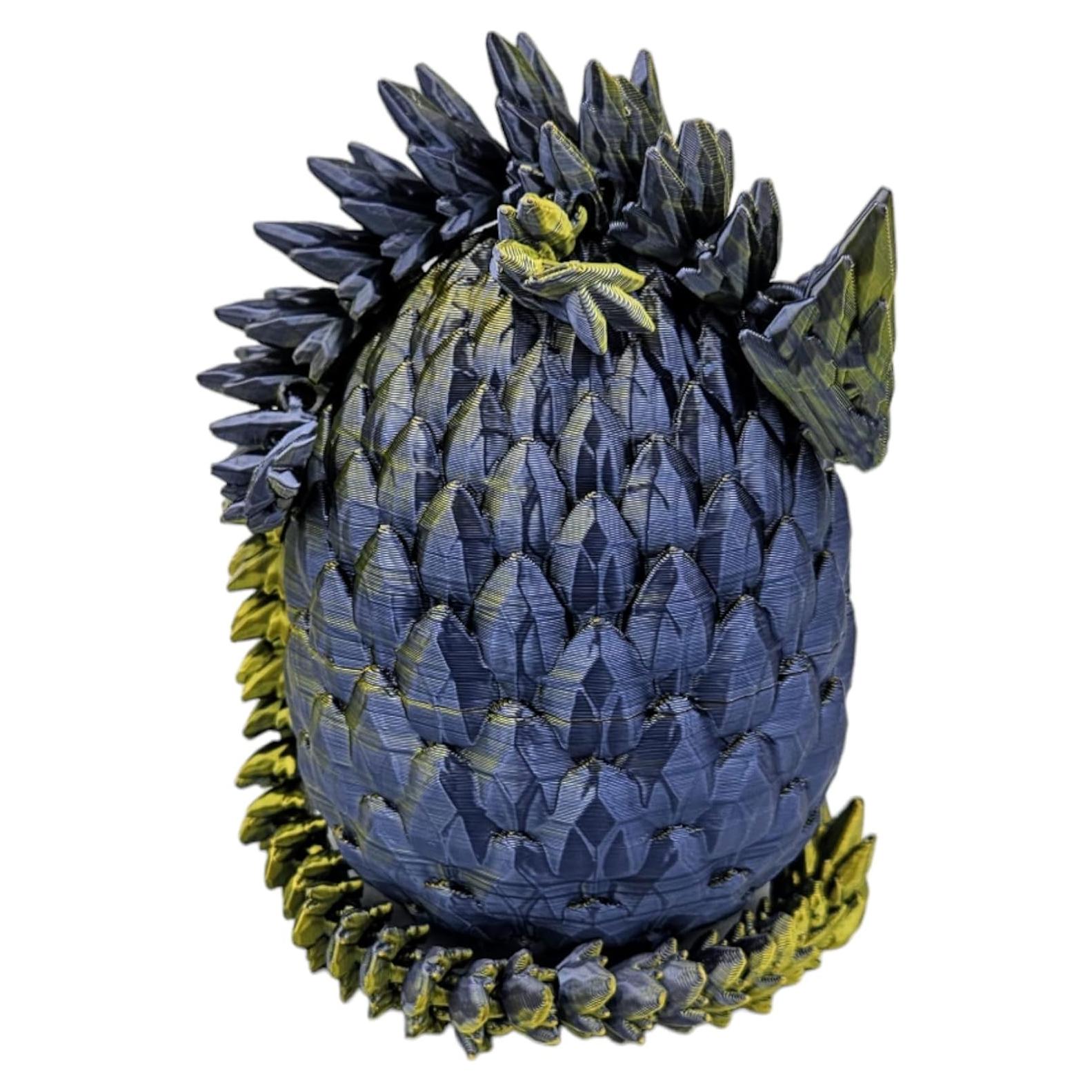 Huevo Dragón Sorpresa 3D - Dragón Articulado 33 cm Negro Dorado