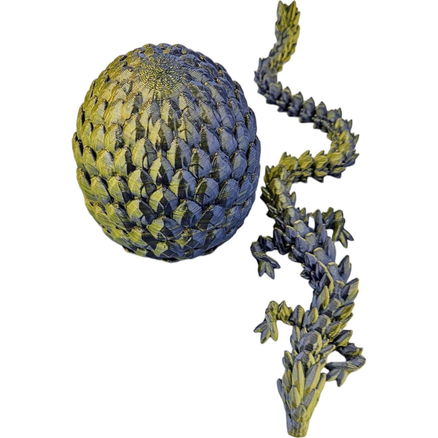 Huevo Dragón Sorpresa 3D - Dragón Articulado 33 cm Negro Dorado