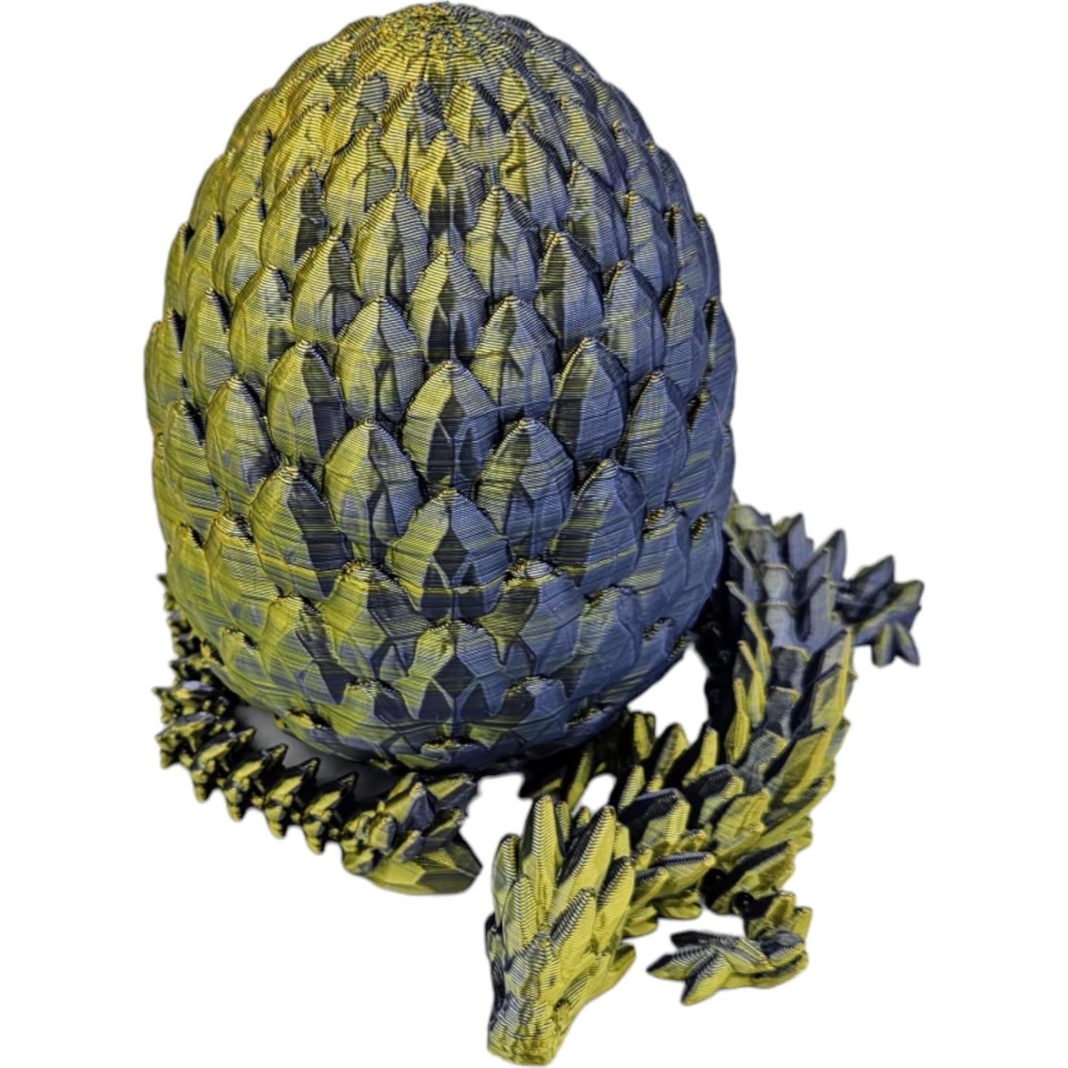 Huevo Dragón Sorpresa 3D - Dragón Articulado 33 cm Negro Dorado