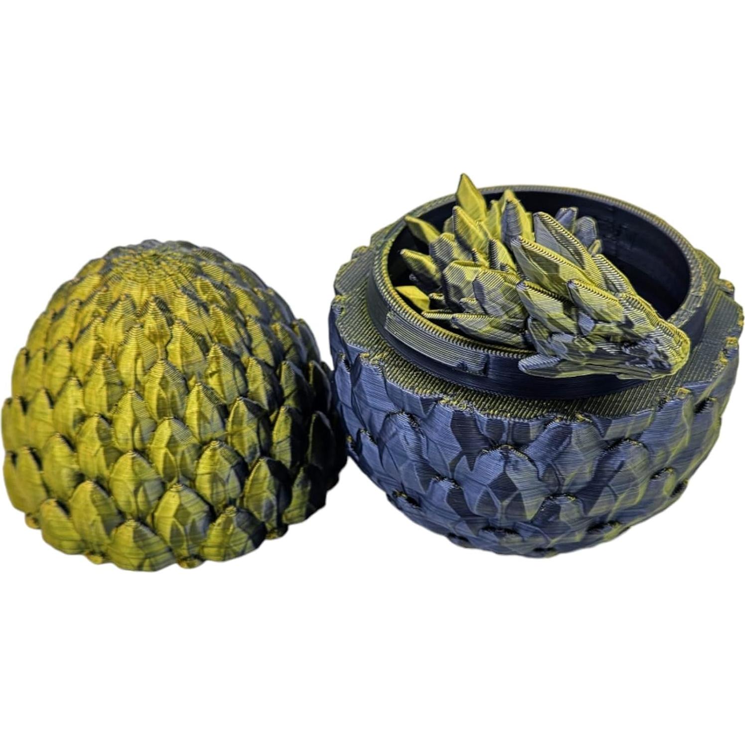 Huevo Dragón Sorpresa 3D - Dragón Articulado 33 cm Negro Dorado