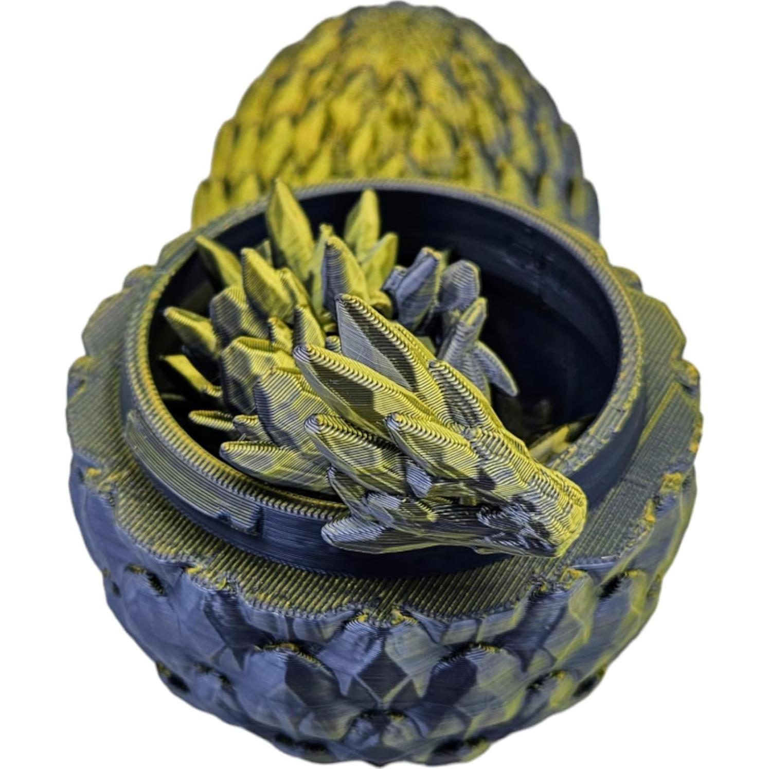 Huevo Dragón Sorpresa 3D - Dragón Articulado 33 cm Negro Dorado