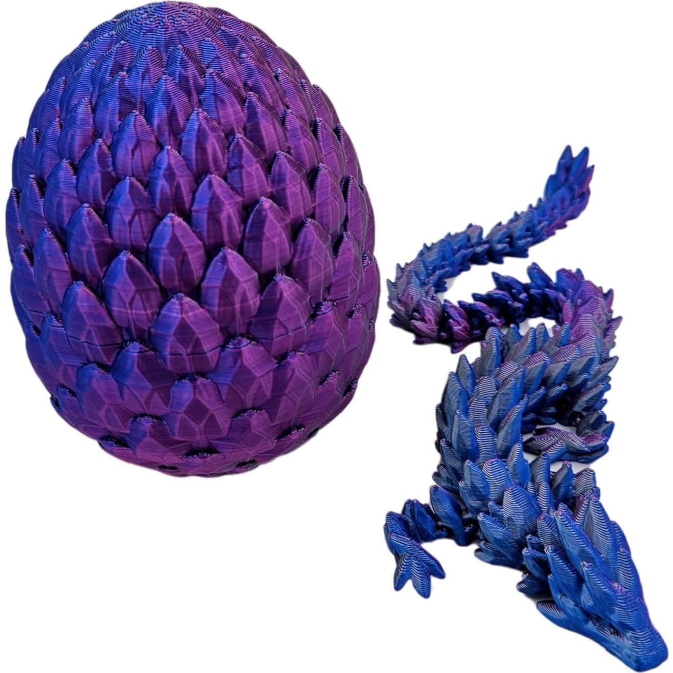 Huevo de Dragón 3D Articulado 10 cm - Rosa Azul Plata