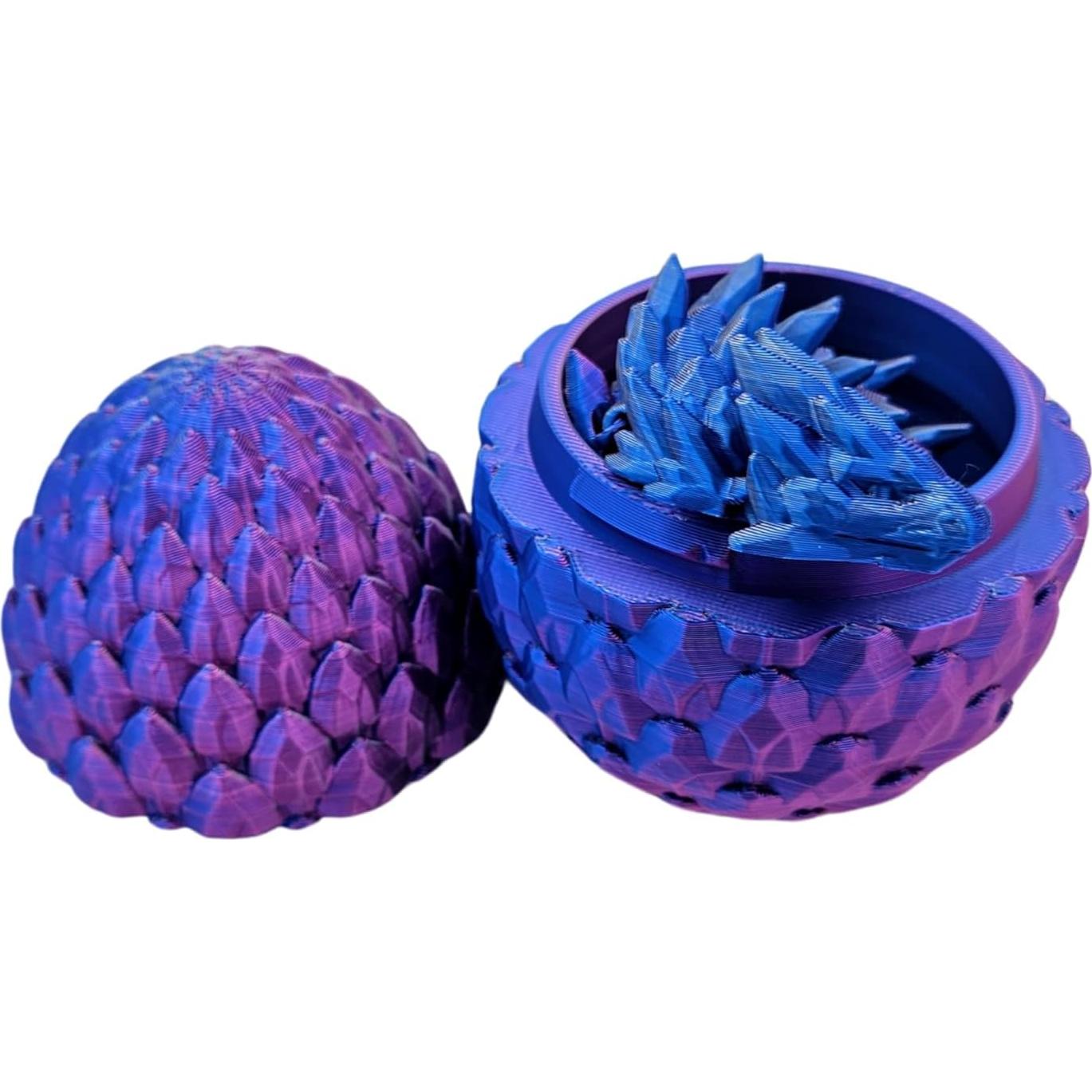 Huevo de Dragón 3D Articulado 10 cm - Rosa Azul Plata