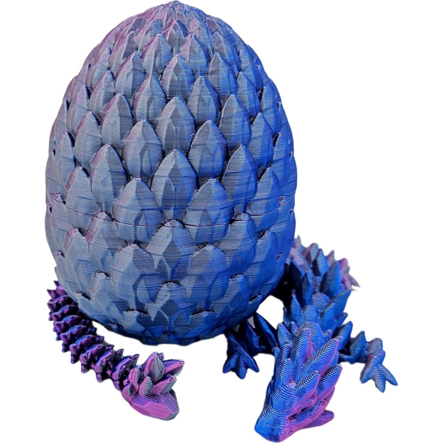 Huevo de Dragón 3D Articulado 10 cm - Rosa Azul Plata