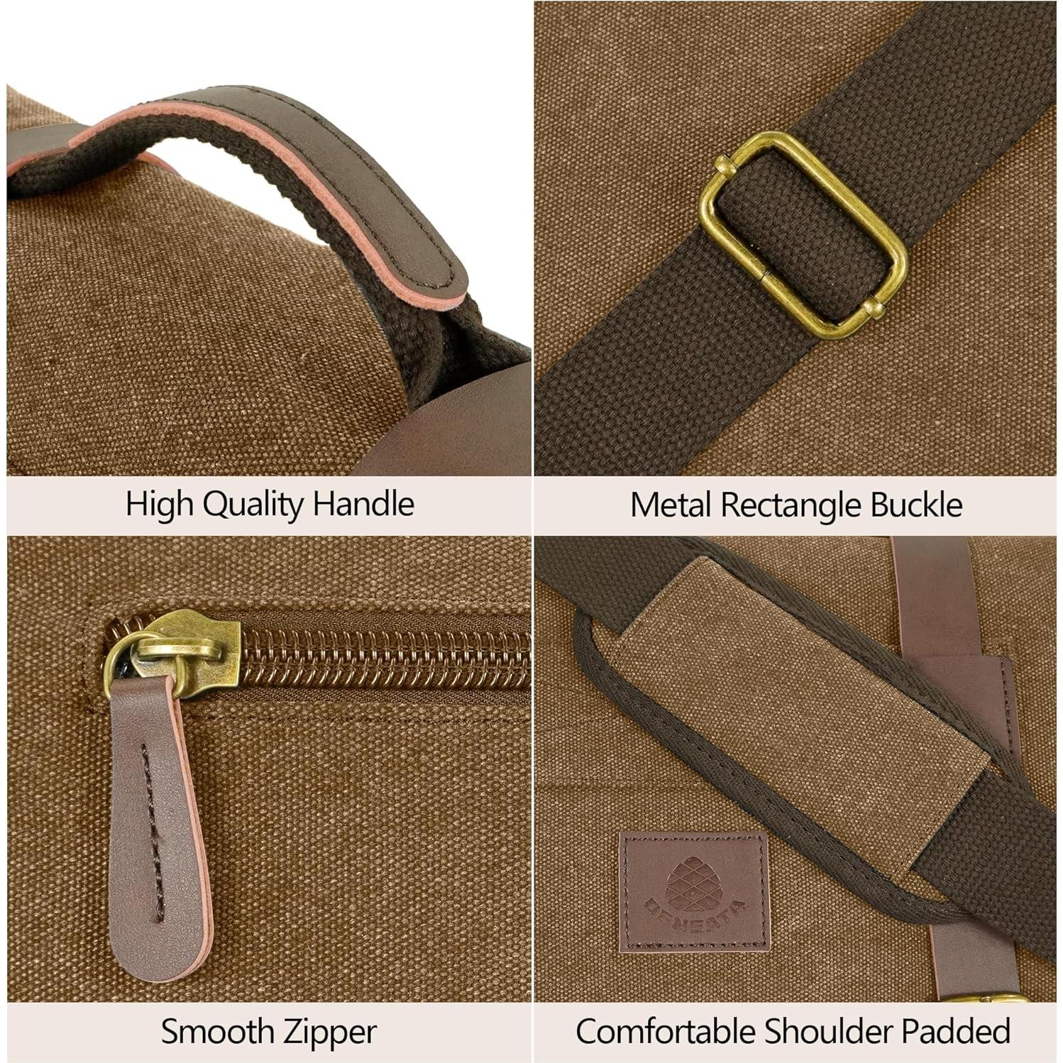 Bolsa Mensajera Densata para Laptop 13-14" Marrón Resistente