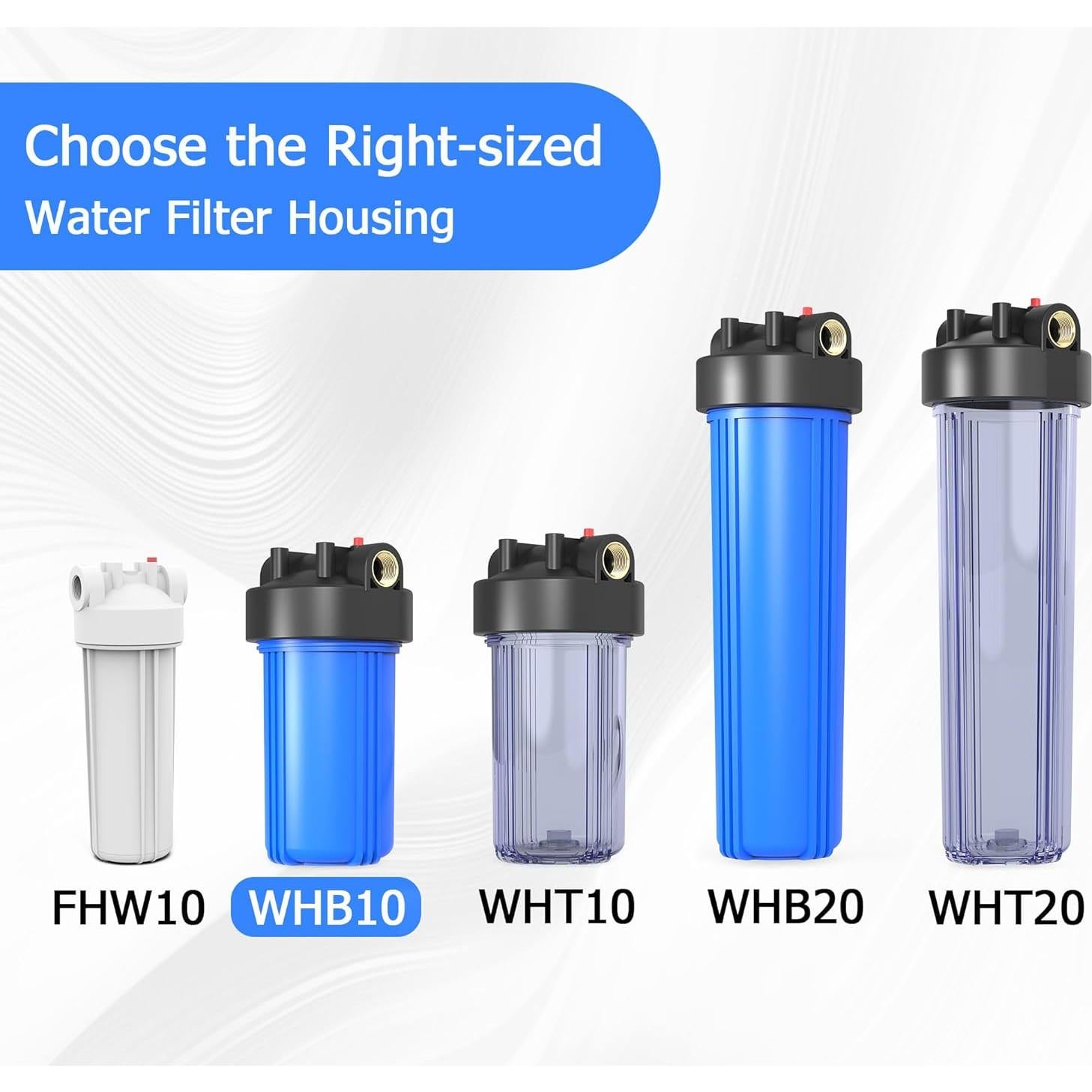 Filtro de Agua MewMore WHB10 para Casa, 10"x4.5", 75.71 L/min