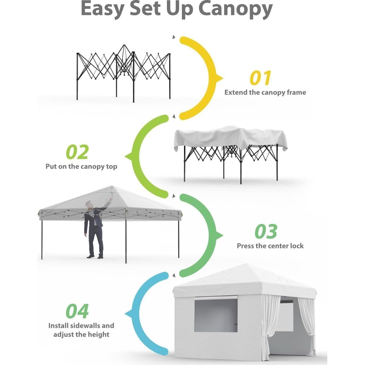 Carpa Plegable 3.05x3.05m OUTGOODS con 4 Paredes Removibles