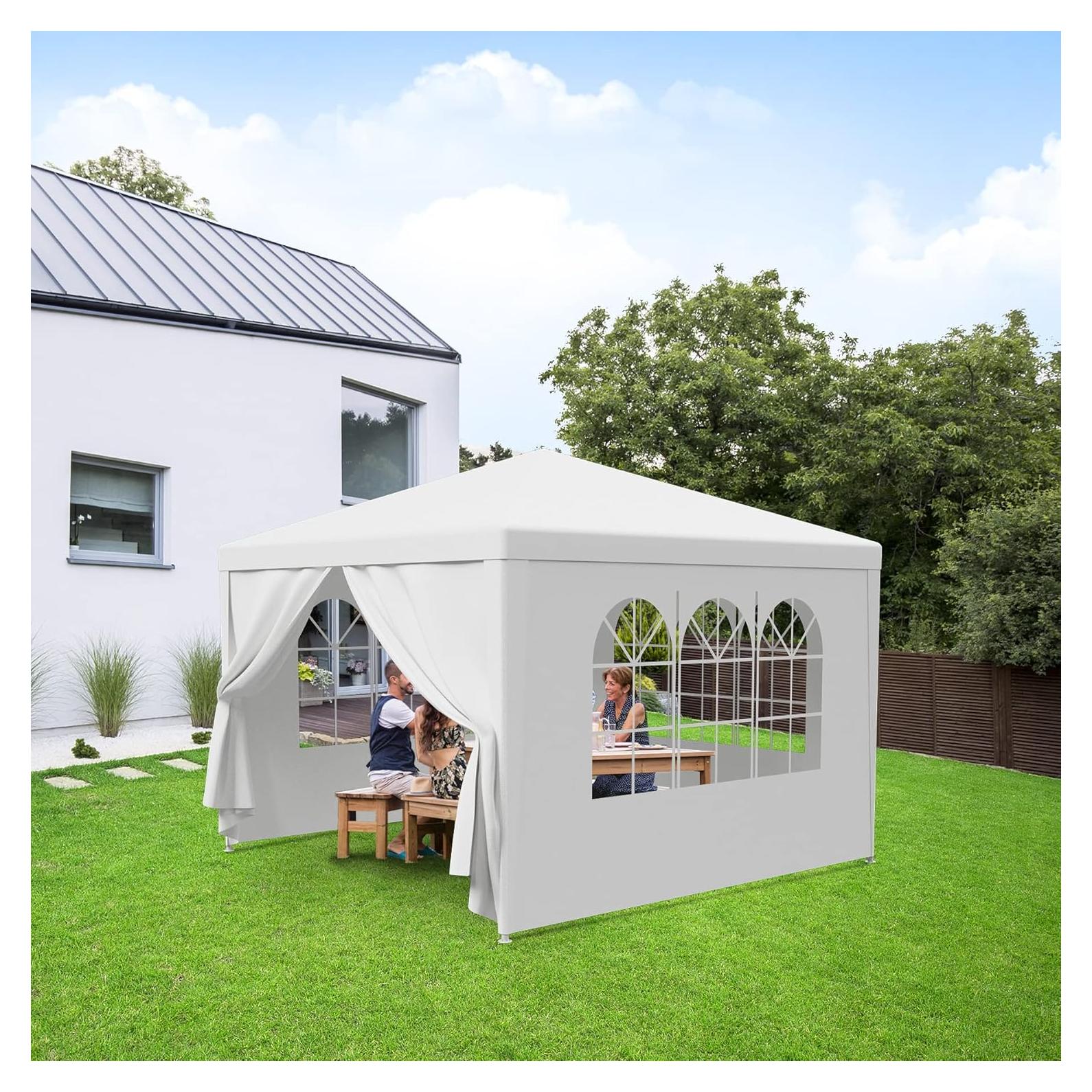 Carpa Gazebo F2C 3.05m x 3.05m Blanca con Paredes Removibles