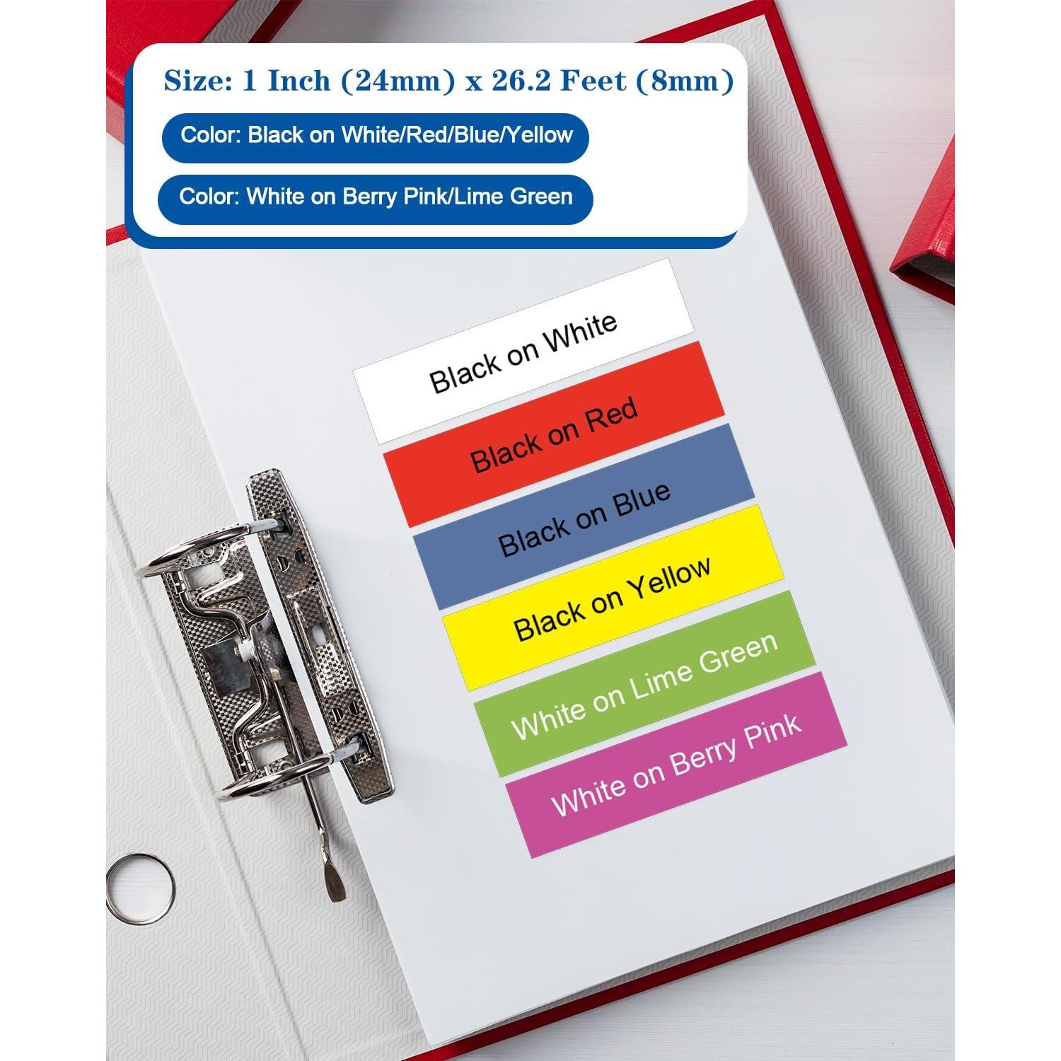 Paquete de 6 cintas TZe 24mm Unismar para Brother P Touch