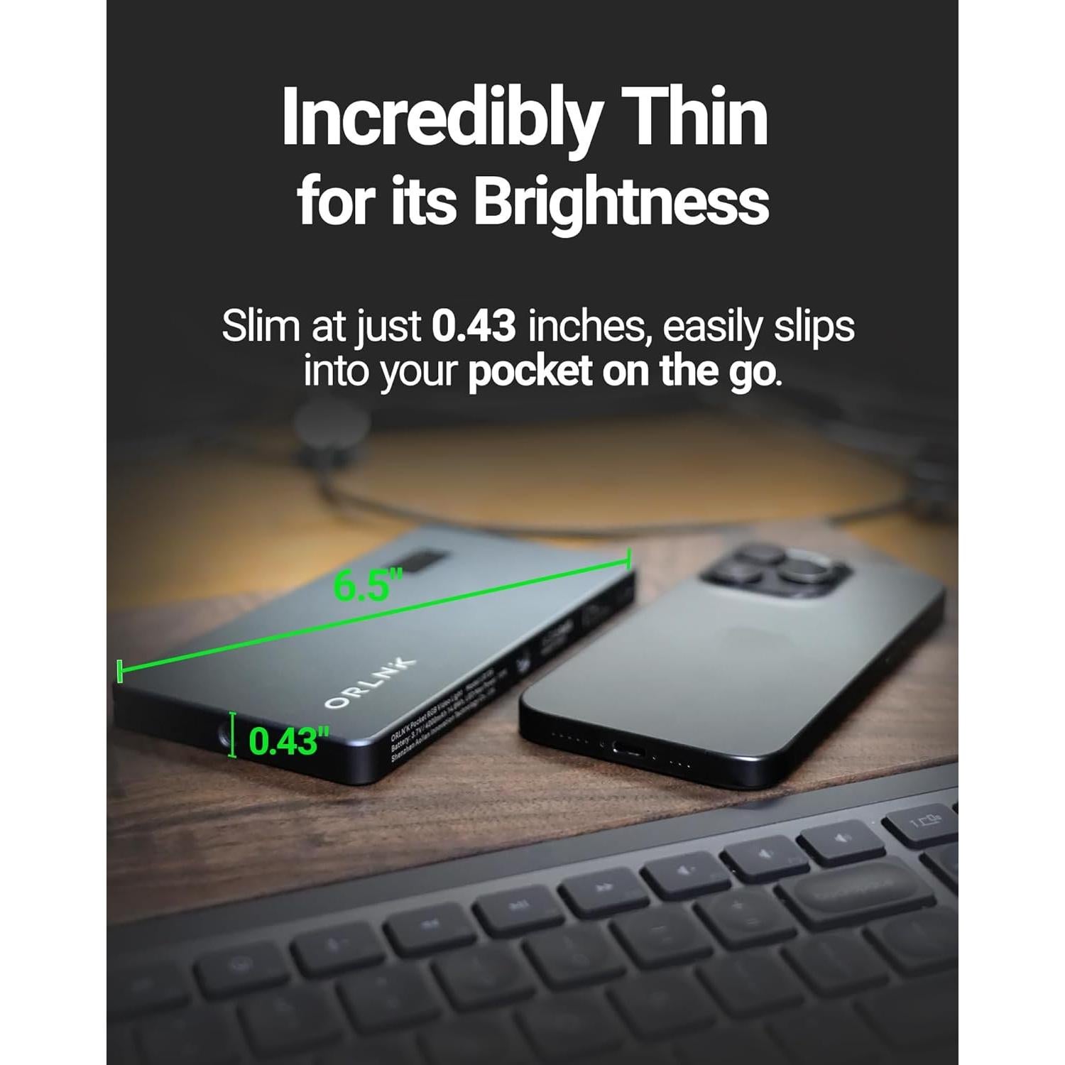 Luz de Video RGB Portátil ORLN'K 6.5" Aluminio 4000mAh