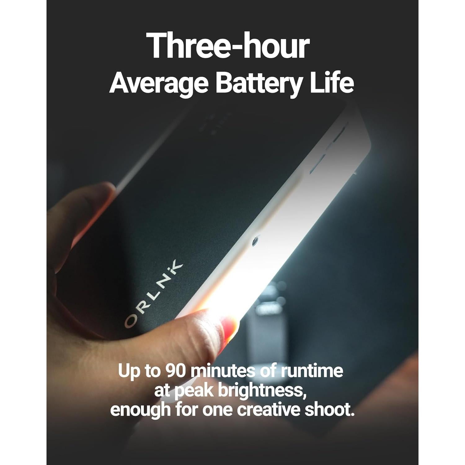 Luz de Video RGB Portátil ORLN'K 6.5" Aluminio 4000mAh