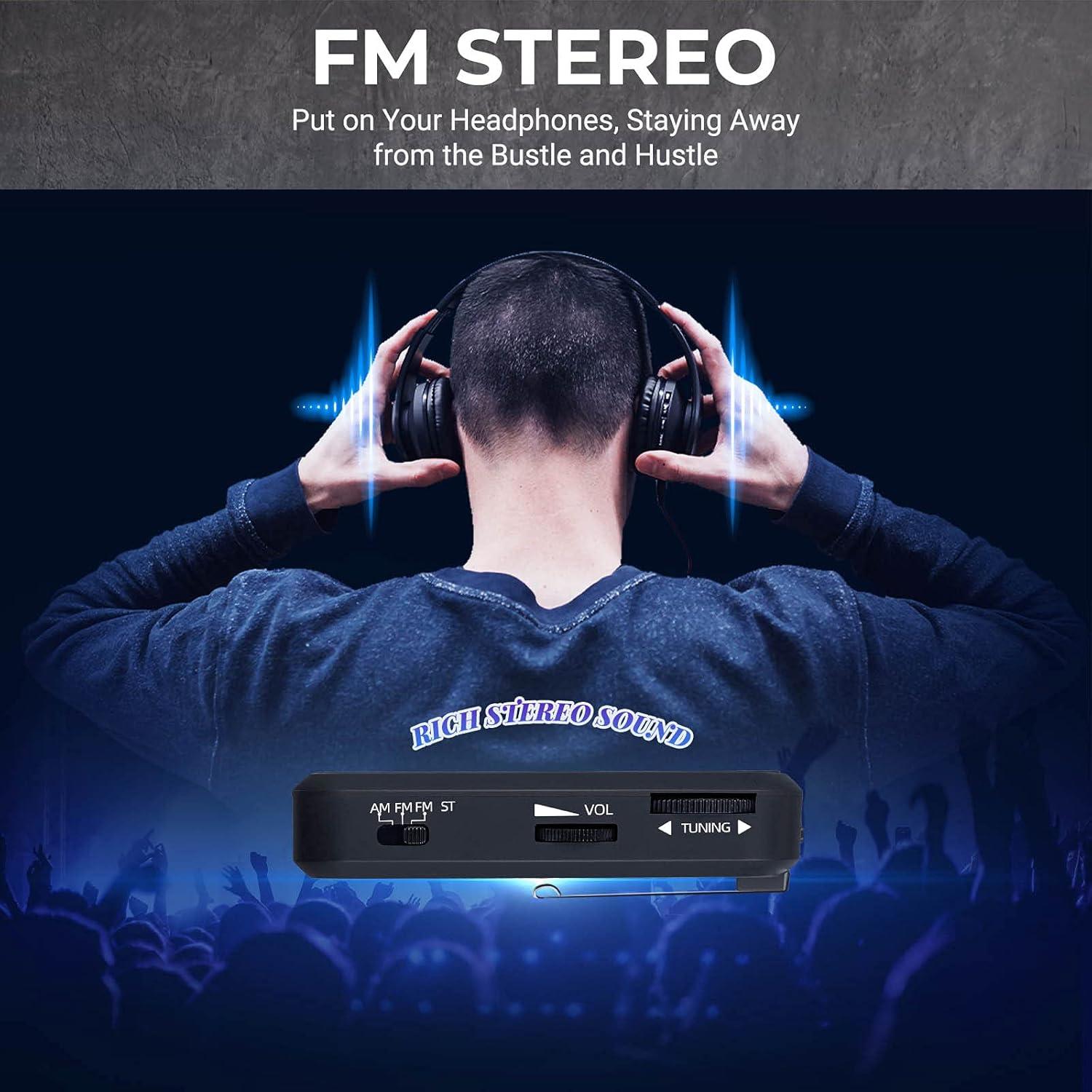 Radio de bolsillo AM/FM PRUNUS J-985 portátil a pilas