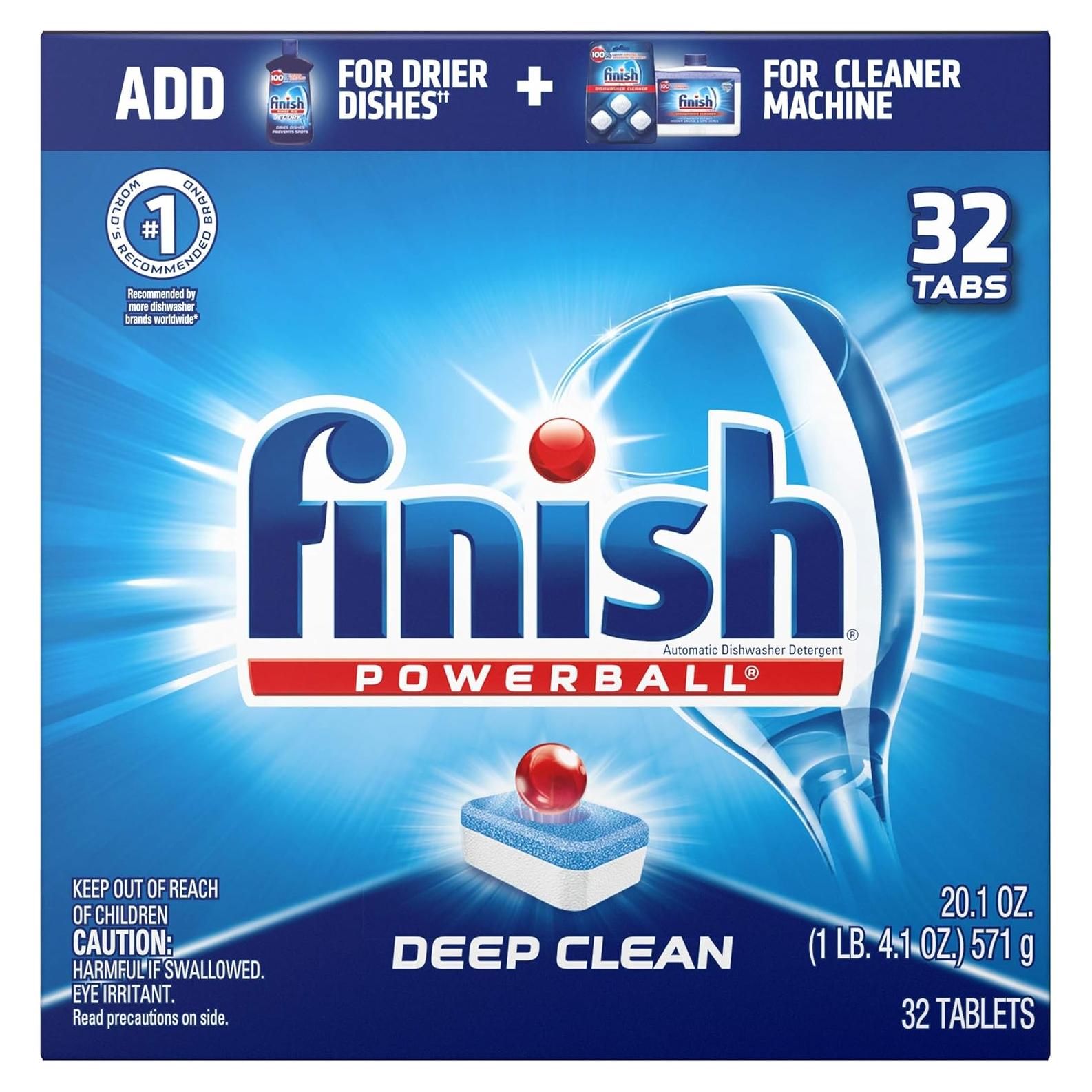 Finish Powerball - Detergente para Lavavajillas 32 Tabletas
