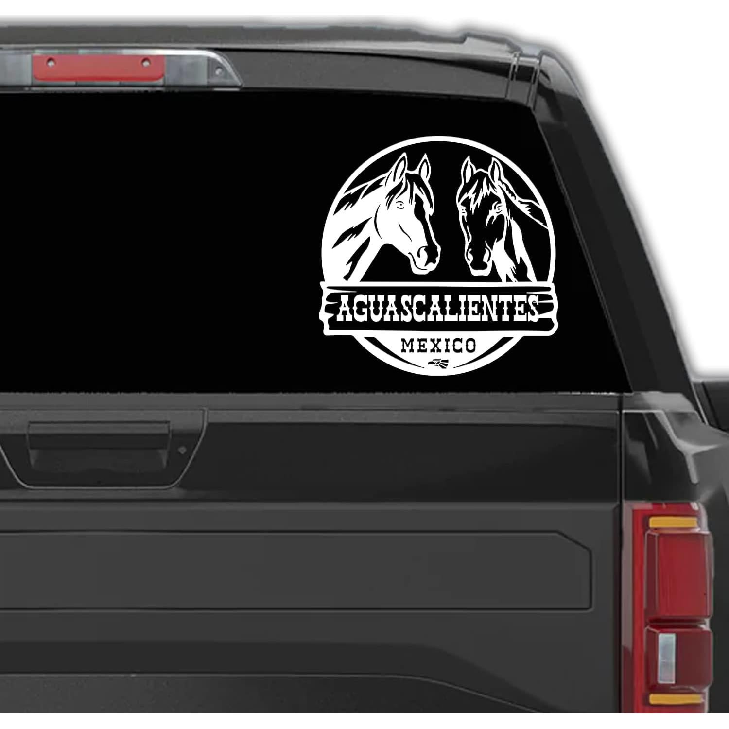 Calcomanía Aguascalientes para Trocas - Diseño Ranchero con Caballos