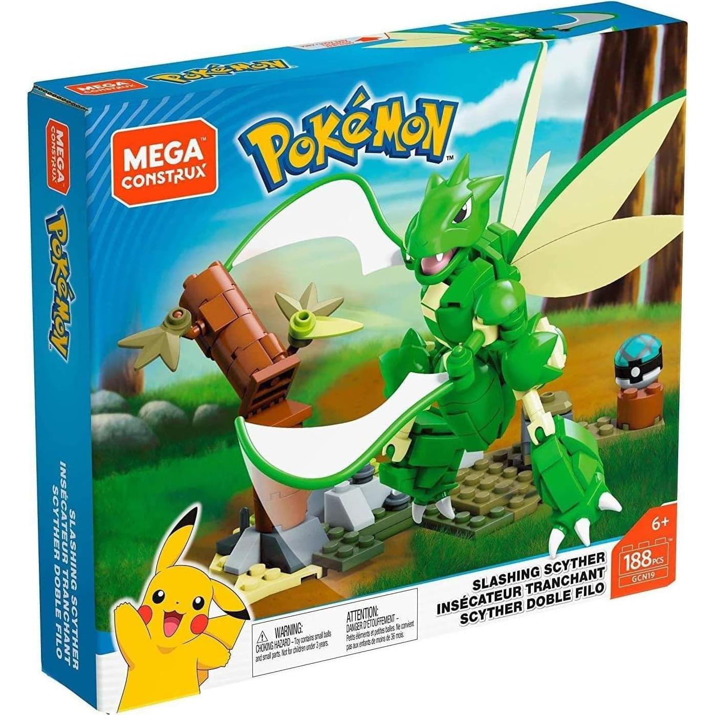 Mega Construx Pokemon Slashing Scyther Construction Set with Character Figures, Building Toys for Kids (188 Pieces)
