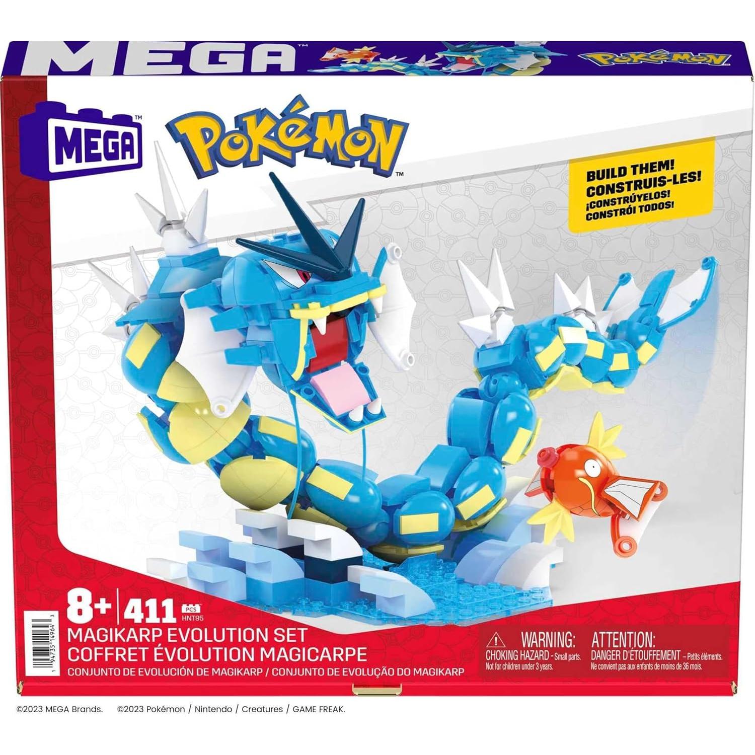 Set de Construcción MEGA Pokémon Magikarp y Gyarados 411 Piezas