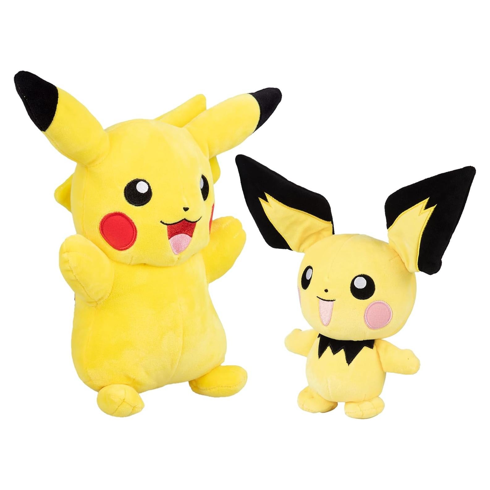 Peluche Pikachu 30 cm y Pichu 20 cm - Set Evolución