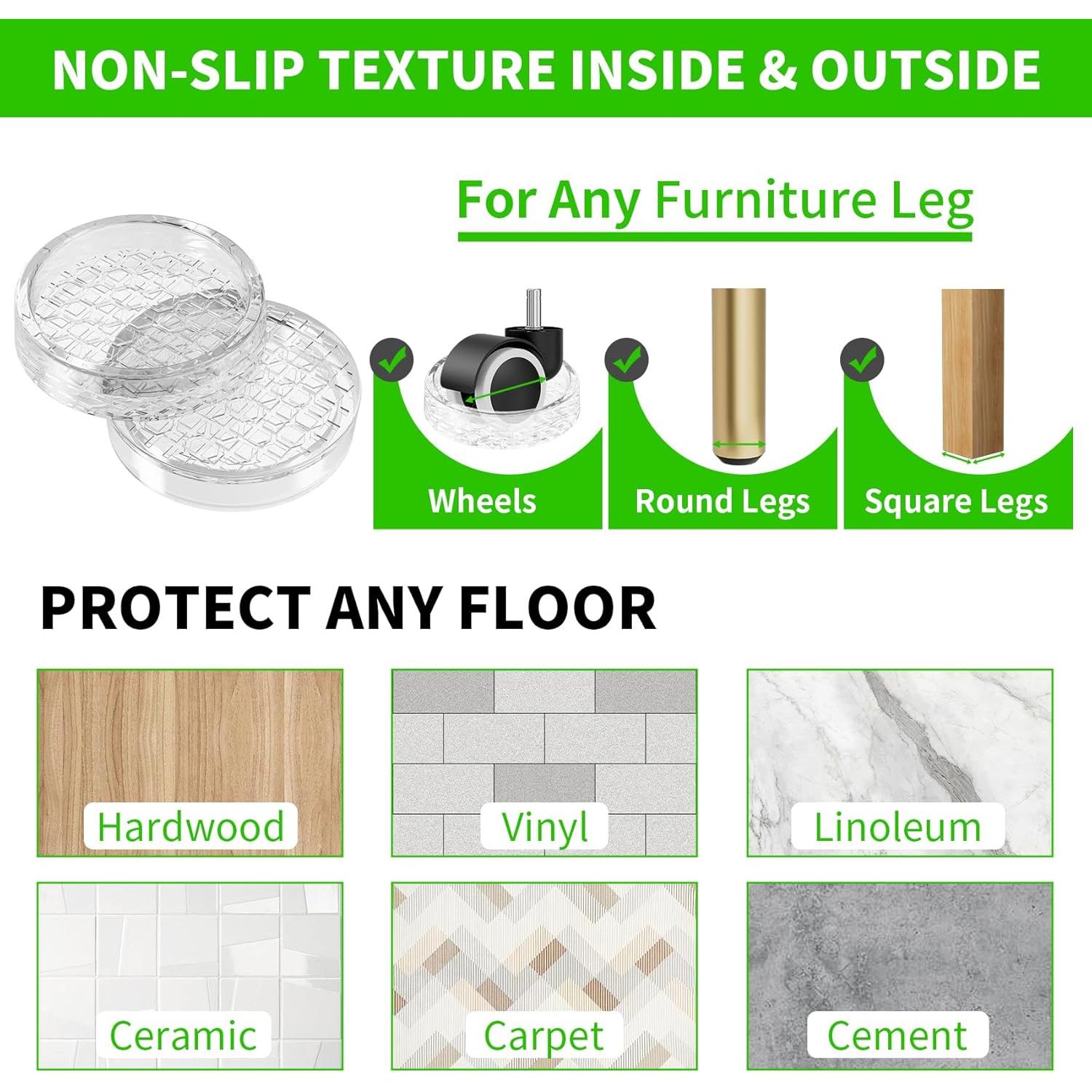 Copas de Goma Redondas GAGUIUP 12 PCS 3.81 cm Transparentes